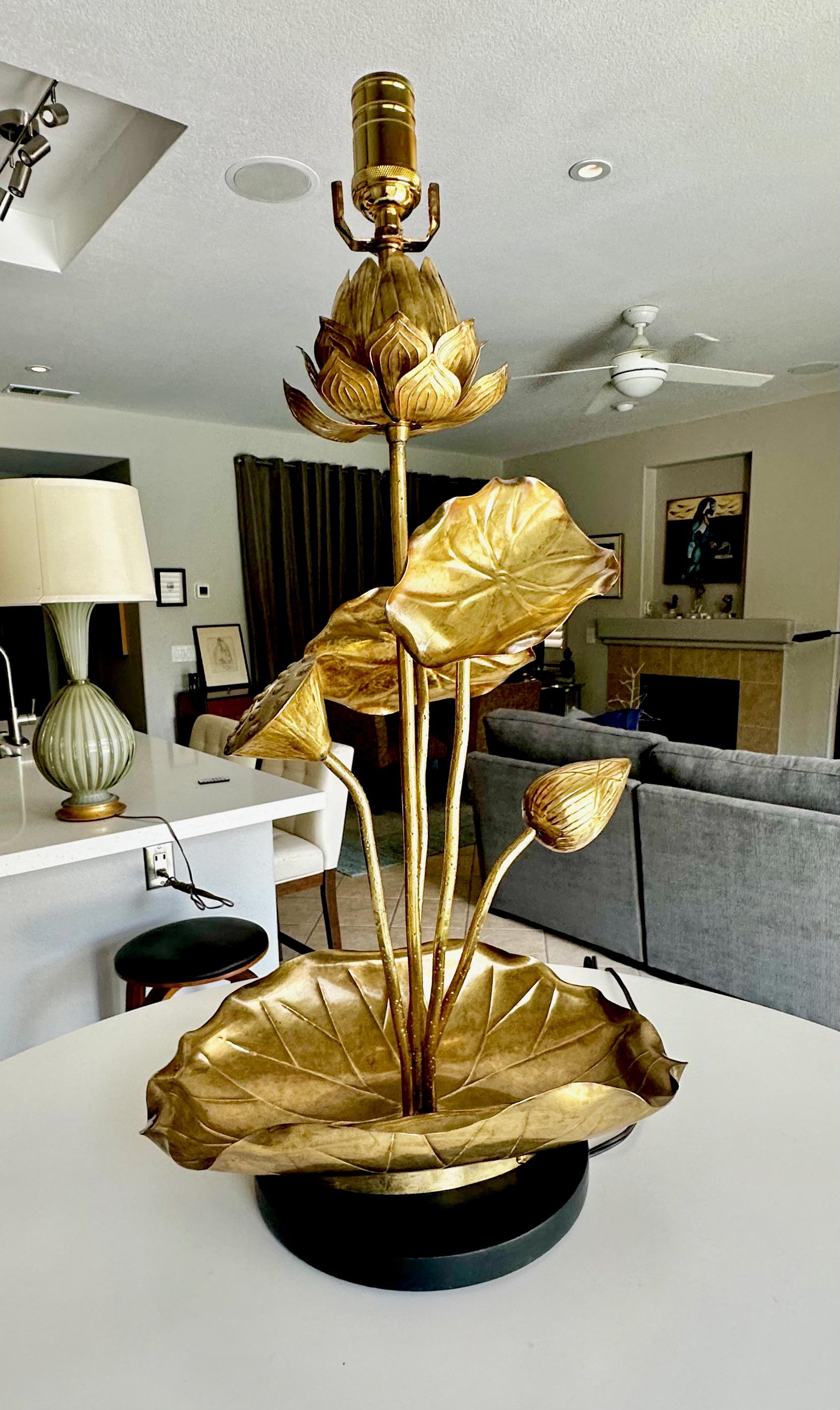 Mid-20th Century Feldman Lotus Flower table Lamp Style of Parzinger For Sale
