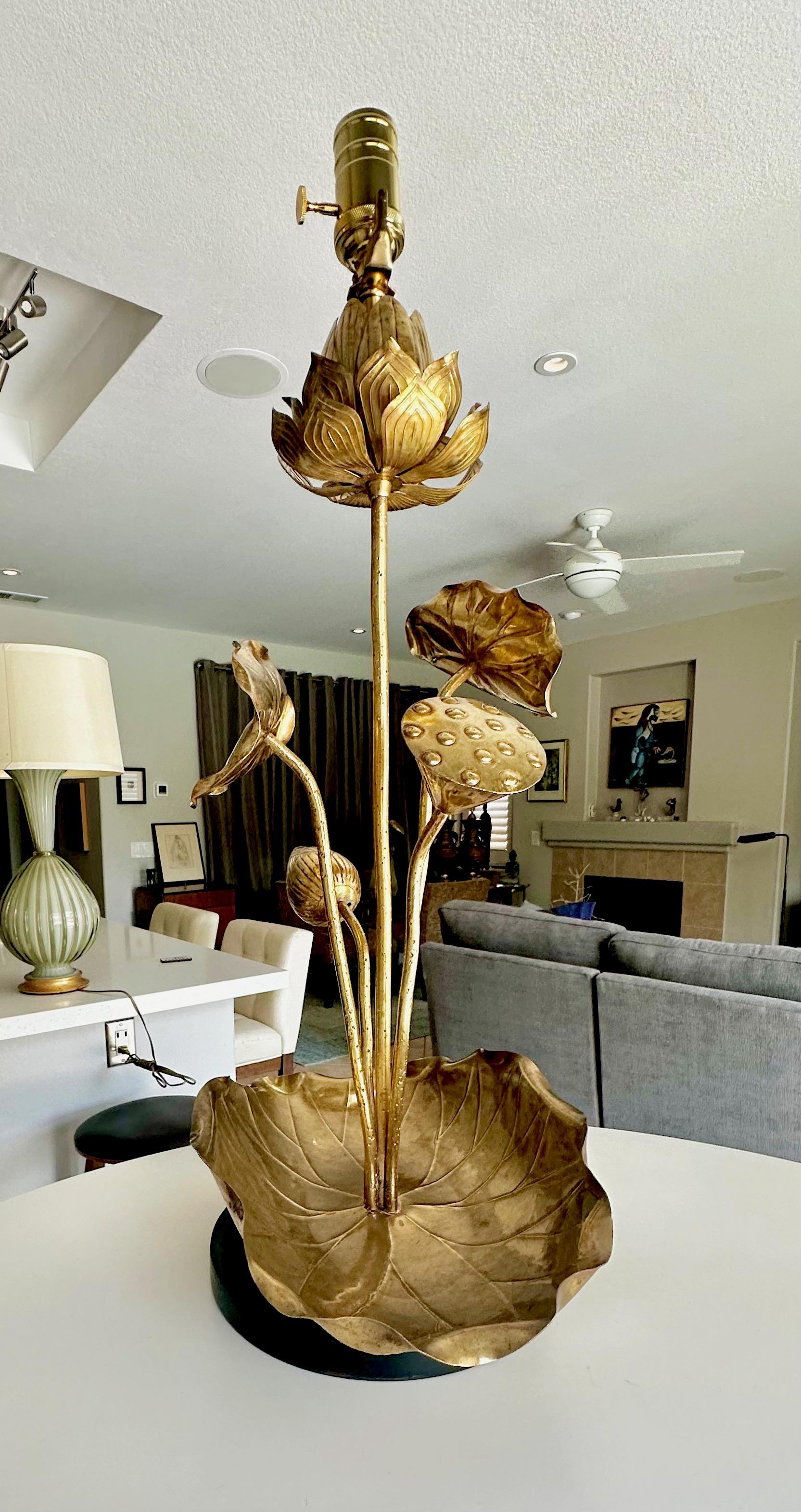 Feldman Lotus Flower table Lamp Style of Parzinger For Sale 1