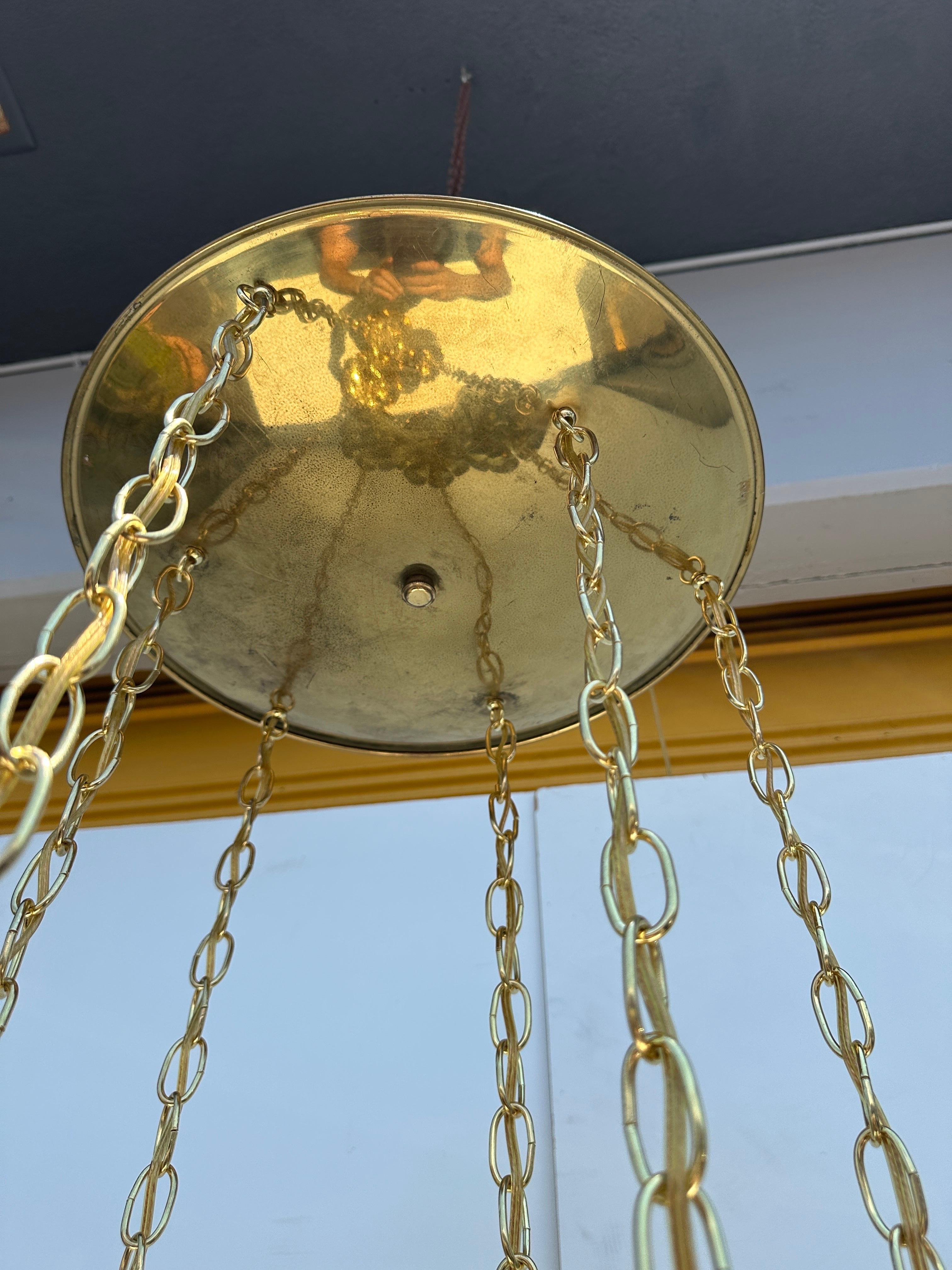 Feldman Six Light Brass Lotus Chandelier 9