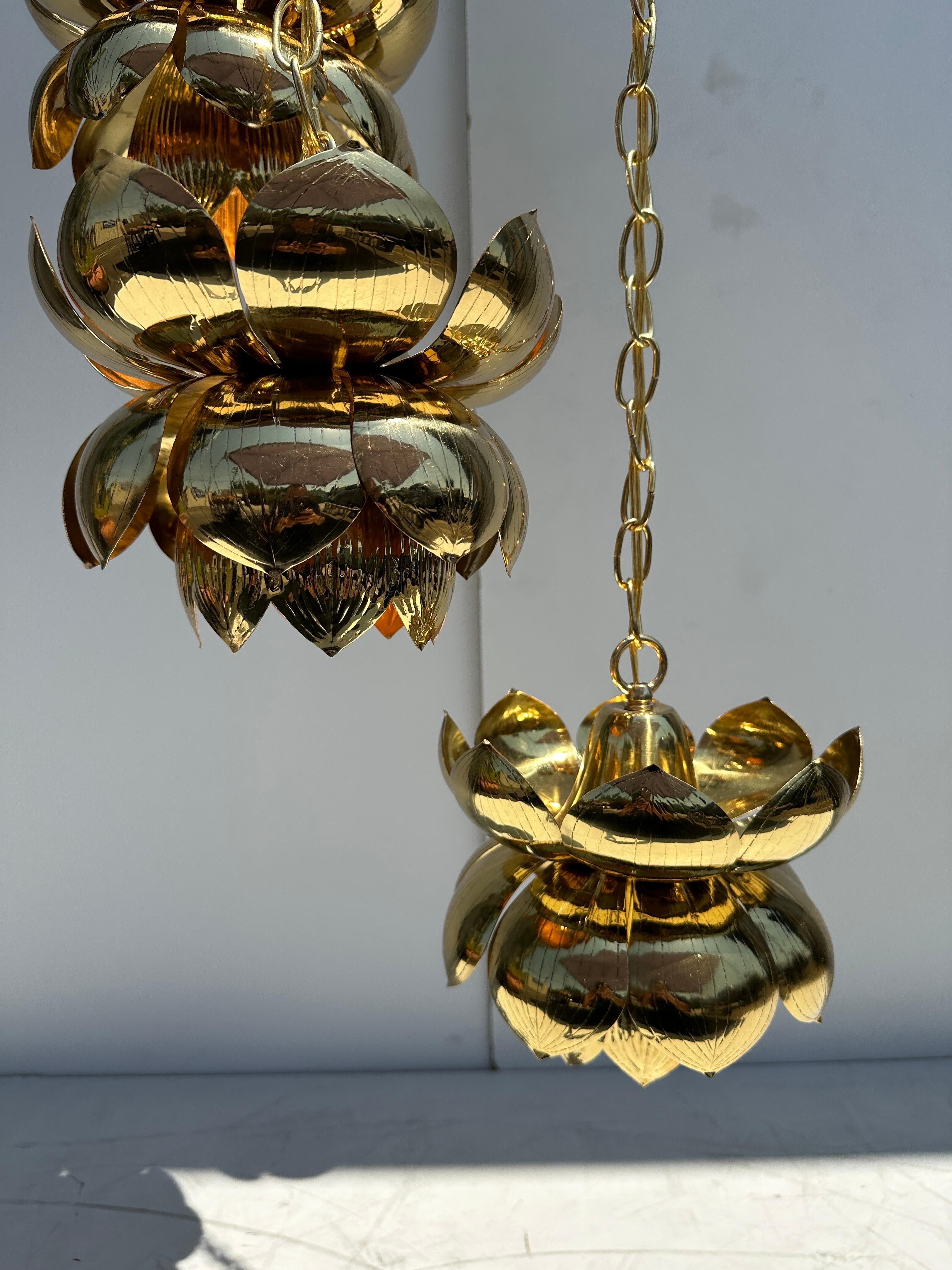 Feldman Six Light Brass Lotus Chandelier 1