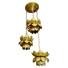 Feldman Trio 3 lampe à suspension lotus en laiton