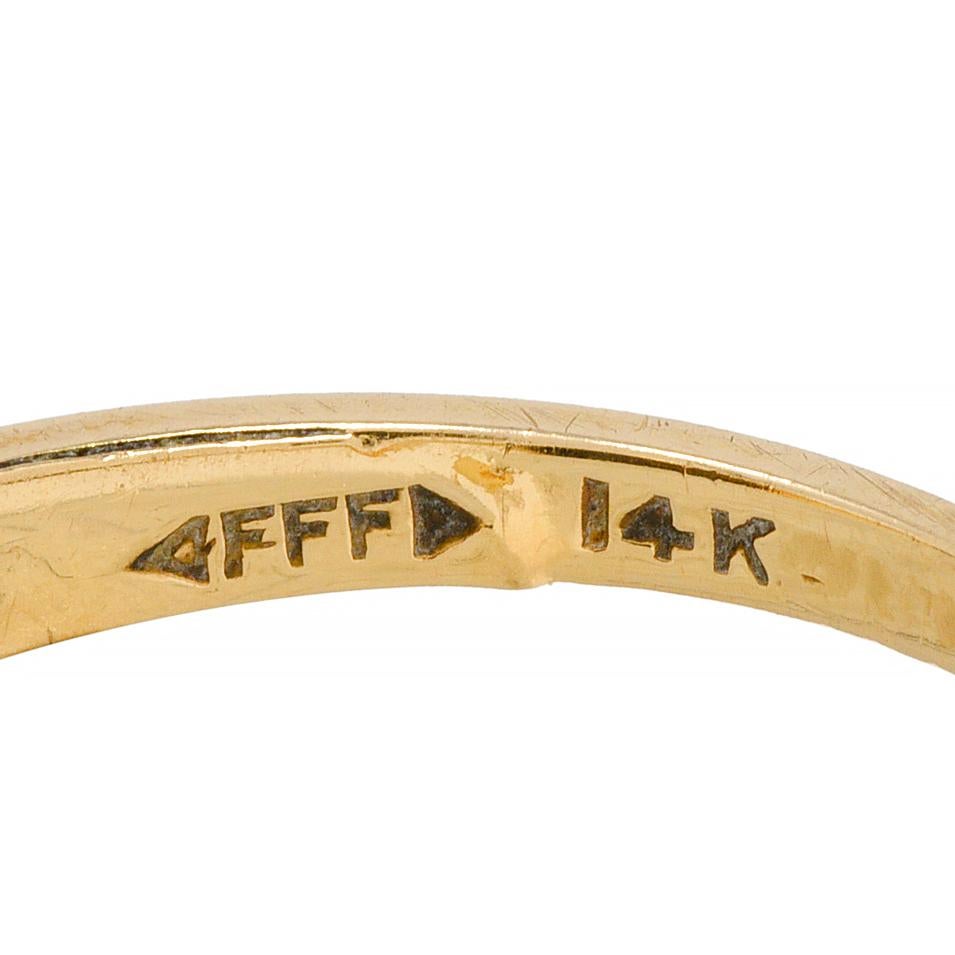 Felger Inc. Art Deco Turquoise Enamel 14 Karat Yellow Gold Antique Ring 2