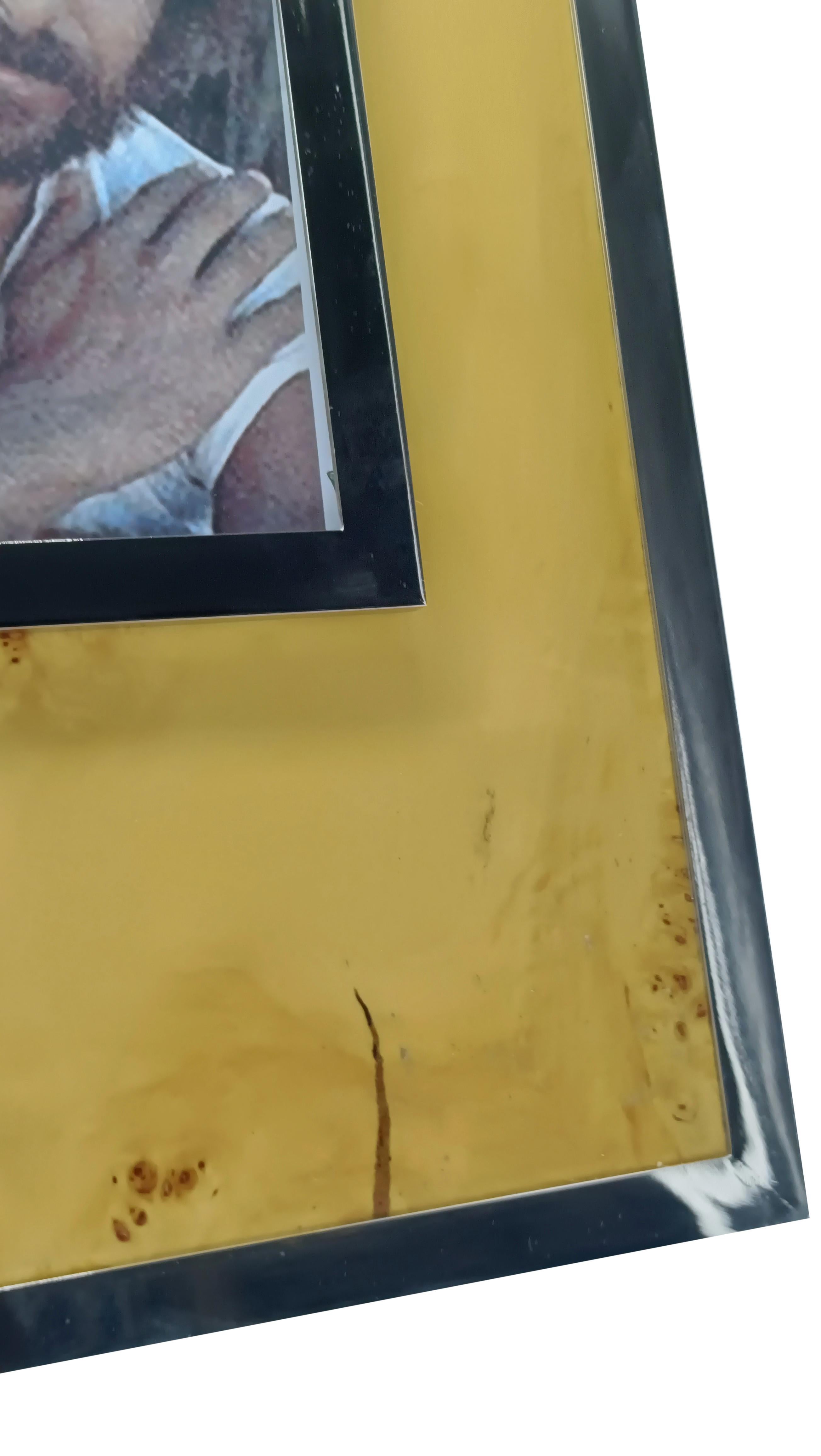 Late 20th Century Felice Antonio Botta Photo Frame in Chrome Metal and Briar, Italy 1970s For Sale