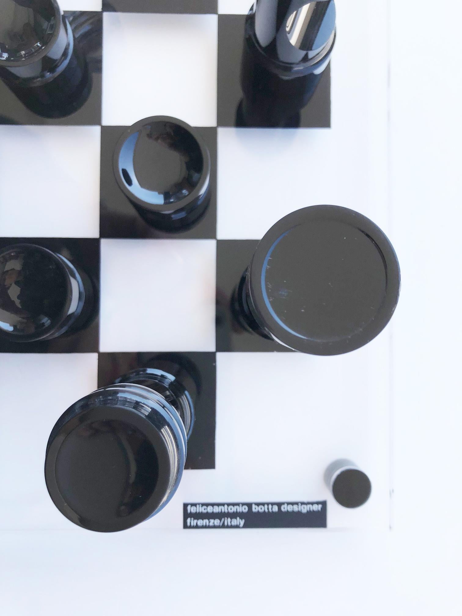 American Classical Felice Antonio Botta Designer Chessboard in Lucite from 1970s For Sale