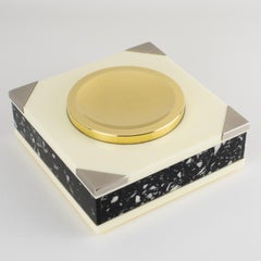 Felice Antonio Botta Mid-Century Lucite and Chrome Ashtray, Desk Tidy, Catchall