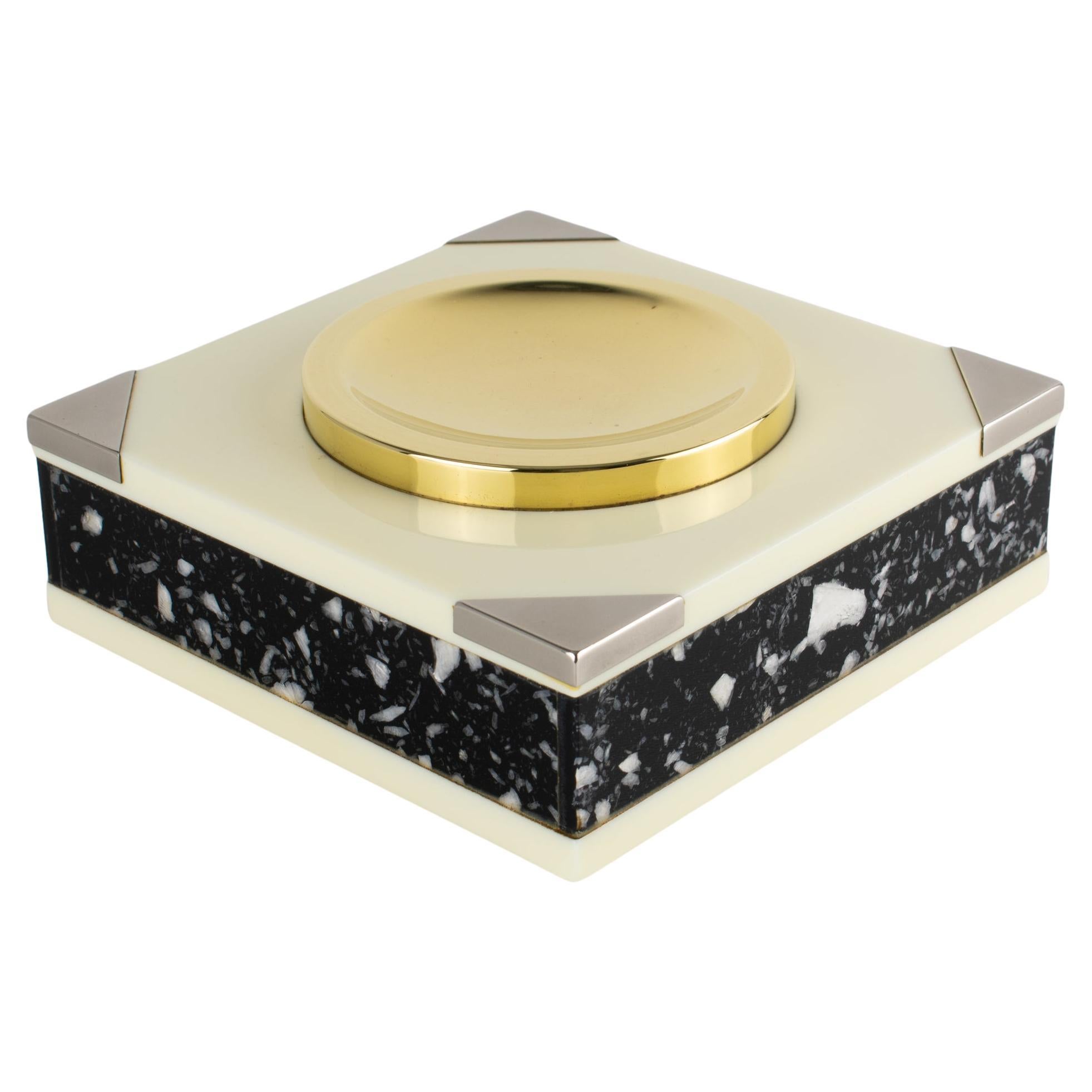 Felice Antonio Botta Mid-Century Lucite and Chrome Ashtray, Desk Tidy, Catchall For Sale
