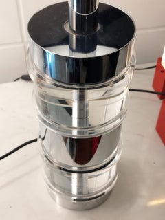 Lampe de bureau en lucite et chrome signée Felice Antonio Botta, Italie, années 1960