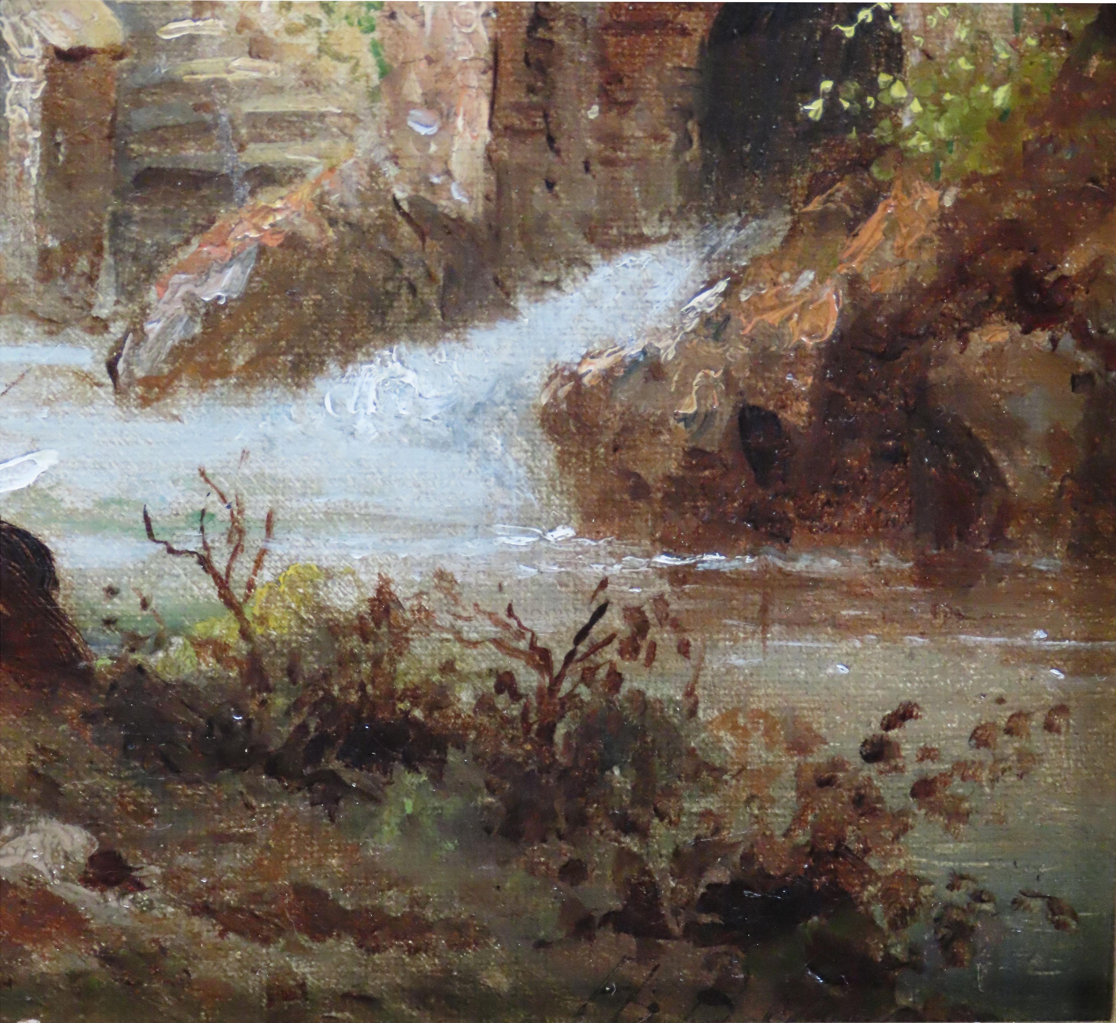 Paire de peintures à l'huile de Felice Auguste Rezia, 