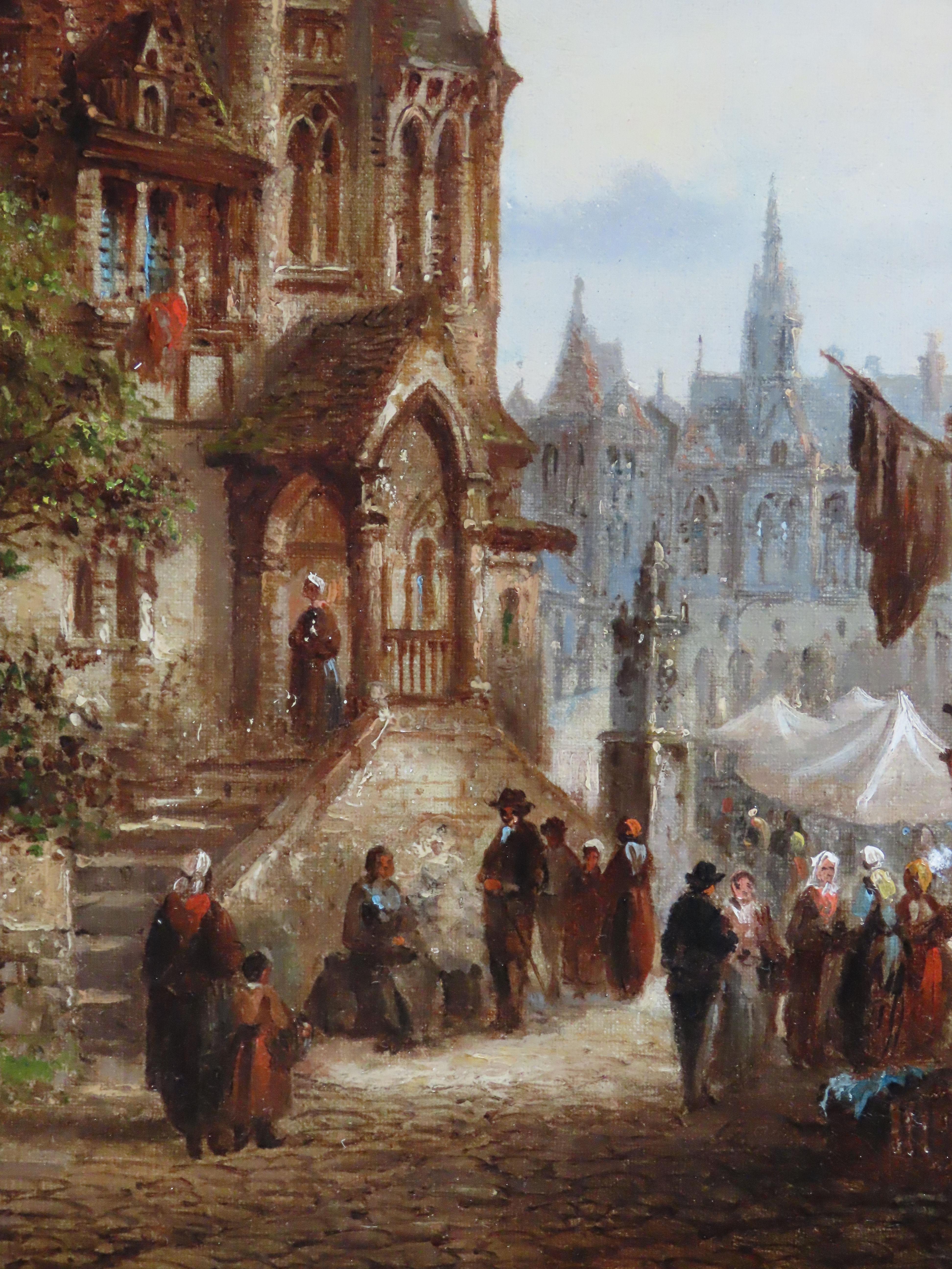 Paire de peintures à l'huile de Felice Auguste Rezia, 