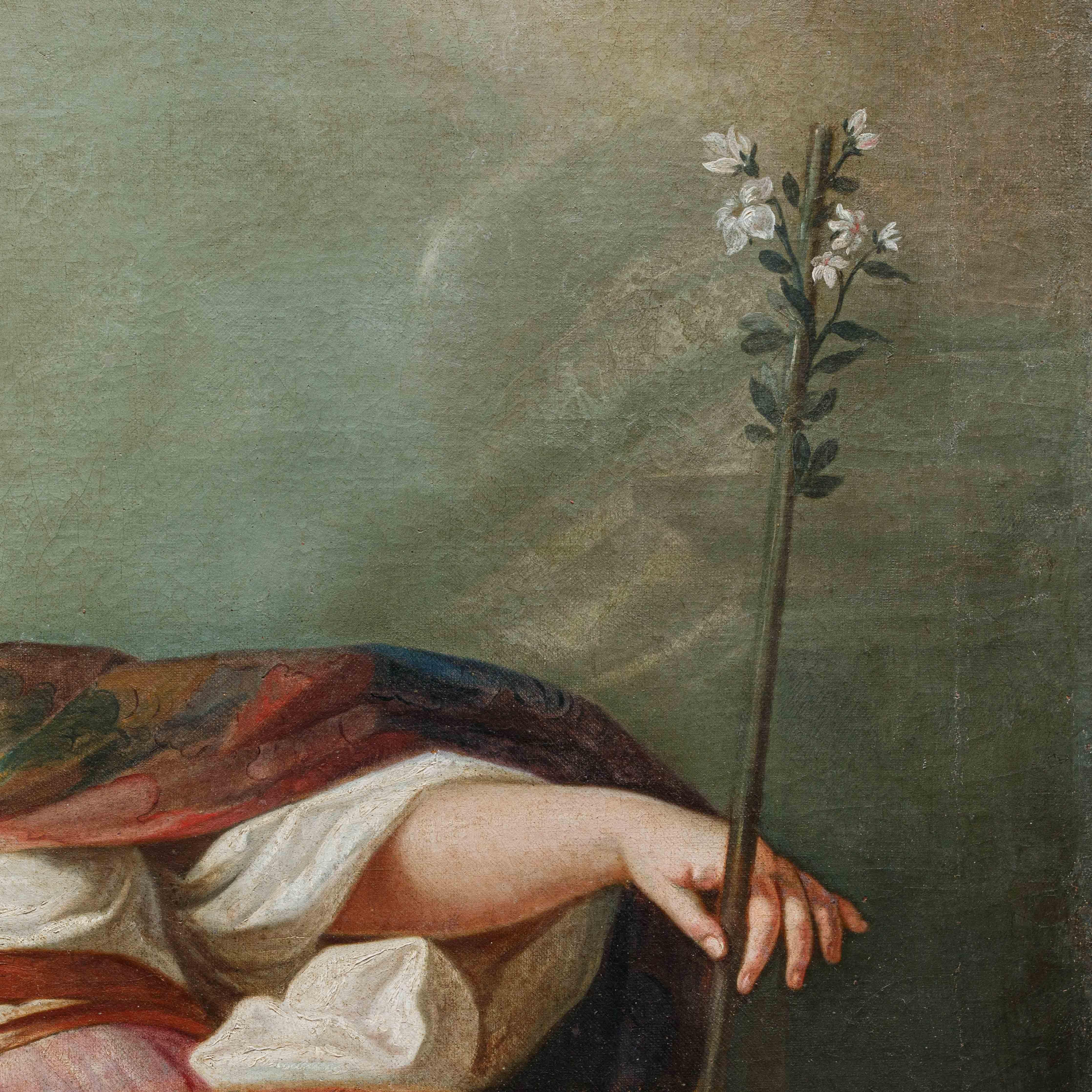 Allegoria della religione Dipinto olio su tela Felice Boscaratti (1721 - 1807) 8