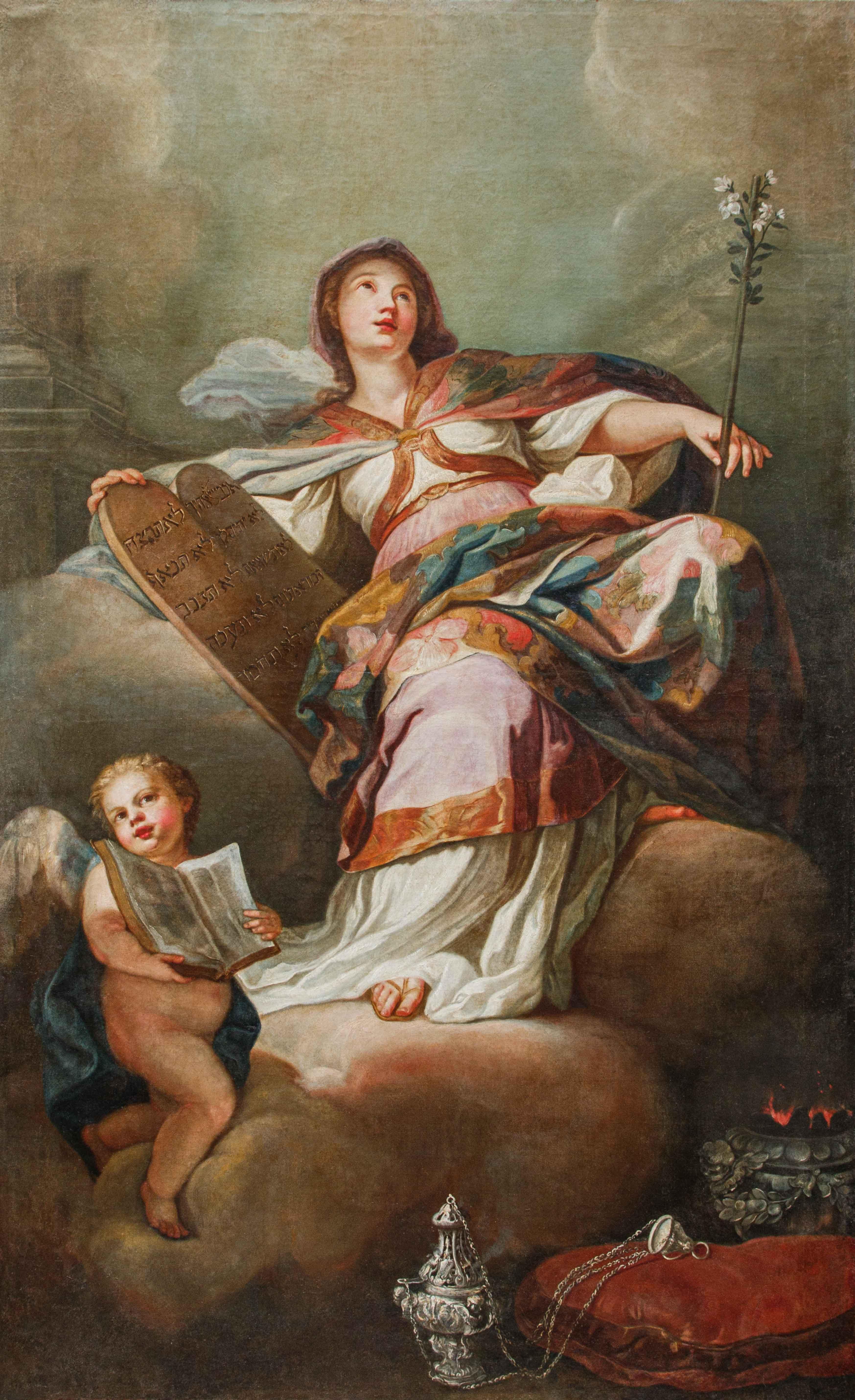 Figurative Painting Felice Boscarati - Allegoria della religione Dipinto olio su tela Felice Boscaratti (1721 - 1807)