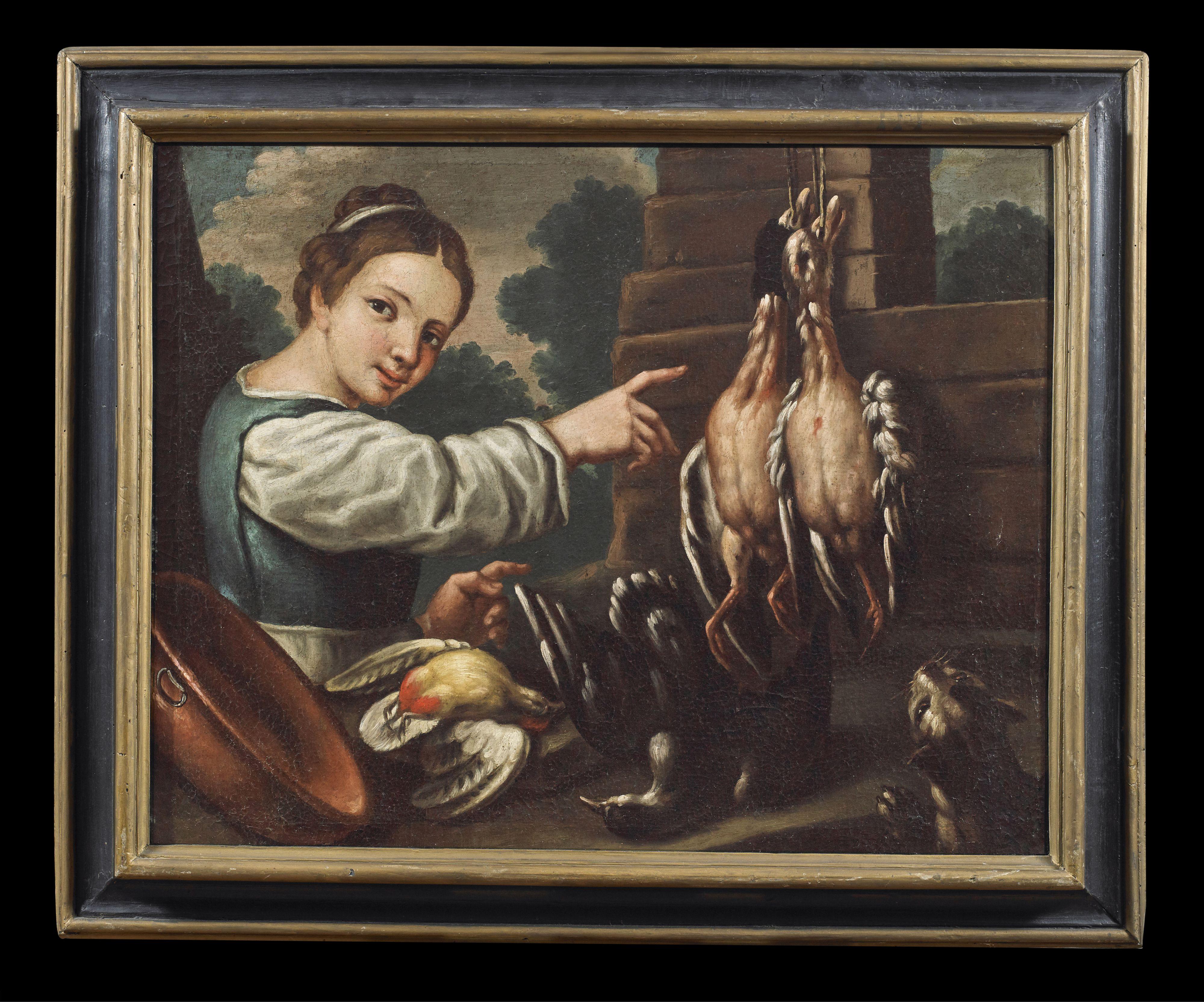 17th Century Still Life Felice Boselli Natura Morta Animals Oil on Canvas Yellow For Sale 4