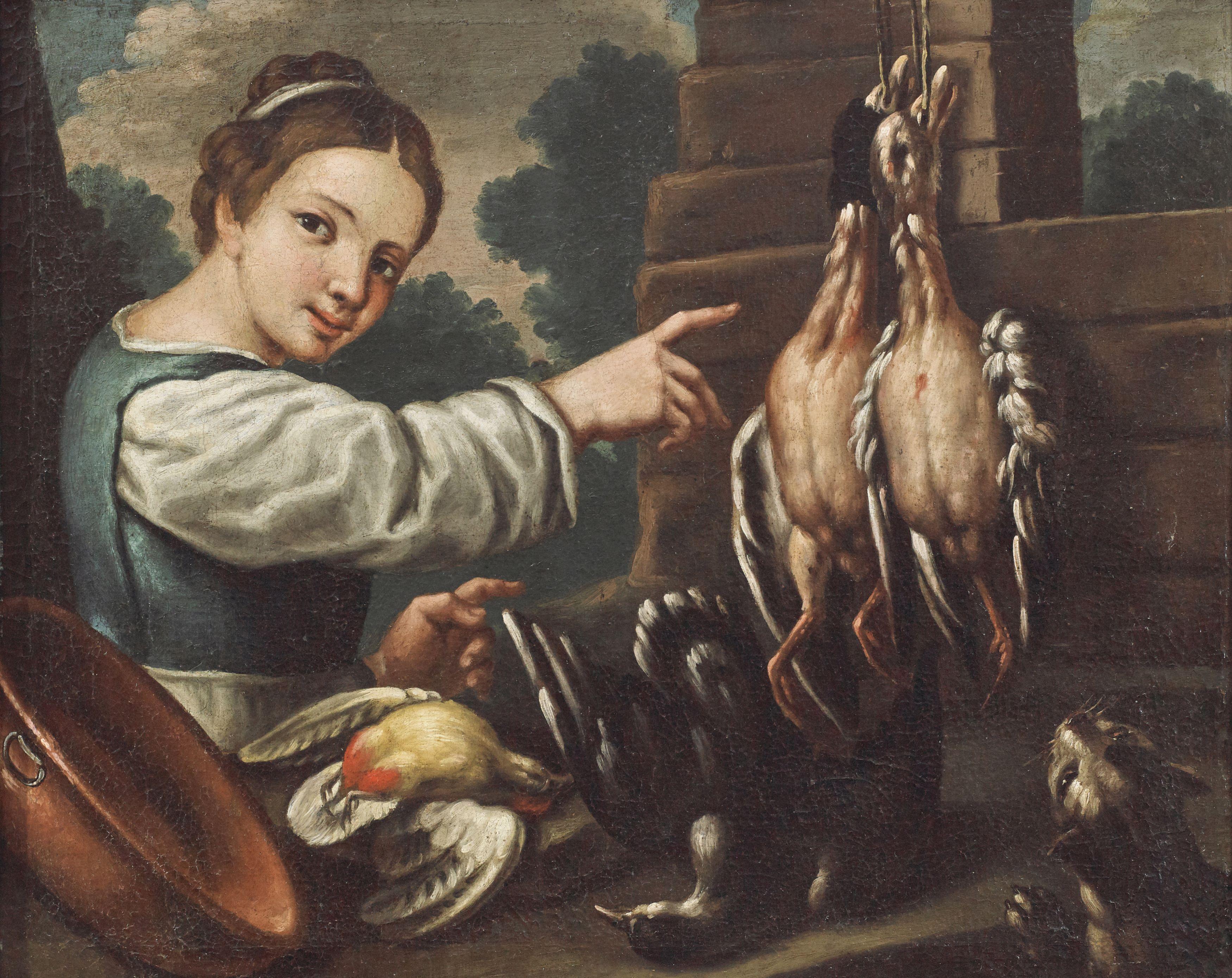 17. Jahrhundert Stillleben Felice Boselli Natura Morta Tiere Öl auf Leinwand Gelb im Angebot 5