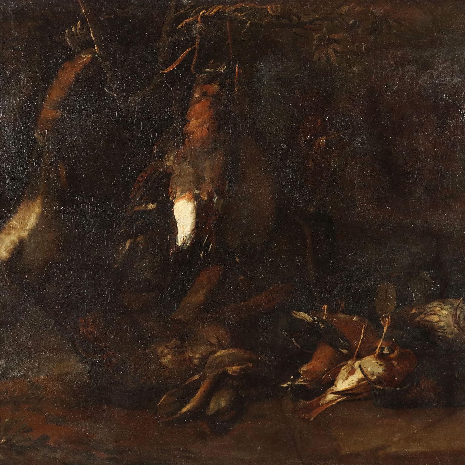 Natura morta con Cacciagione XVII-XVIII secolo - Painting by Felice Boselli
