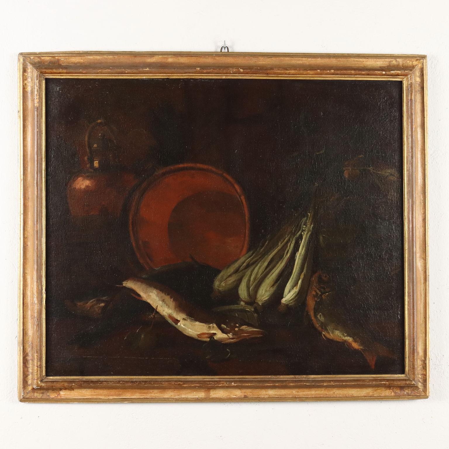 Felice Boselli Still-Life Painting - Natura morta con Pesci XVII-XVIII secolo