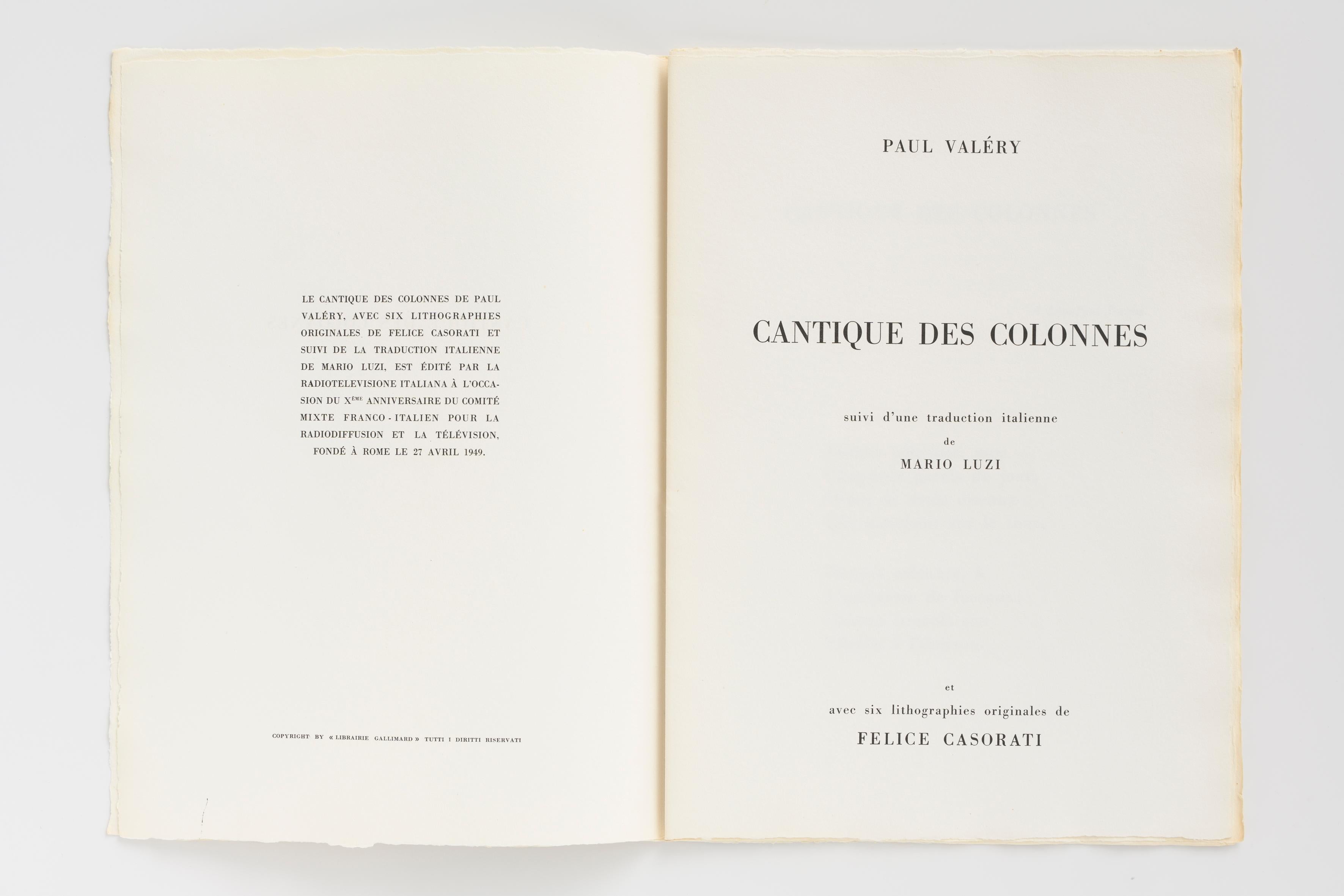 Cantique des Colonnes, Felice Casorati (post-war abstract Lithograph) For Sale 1