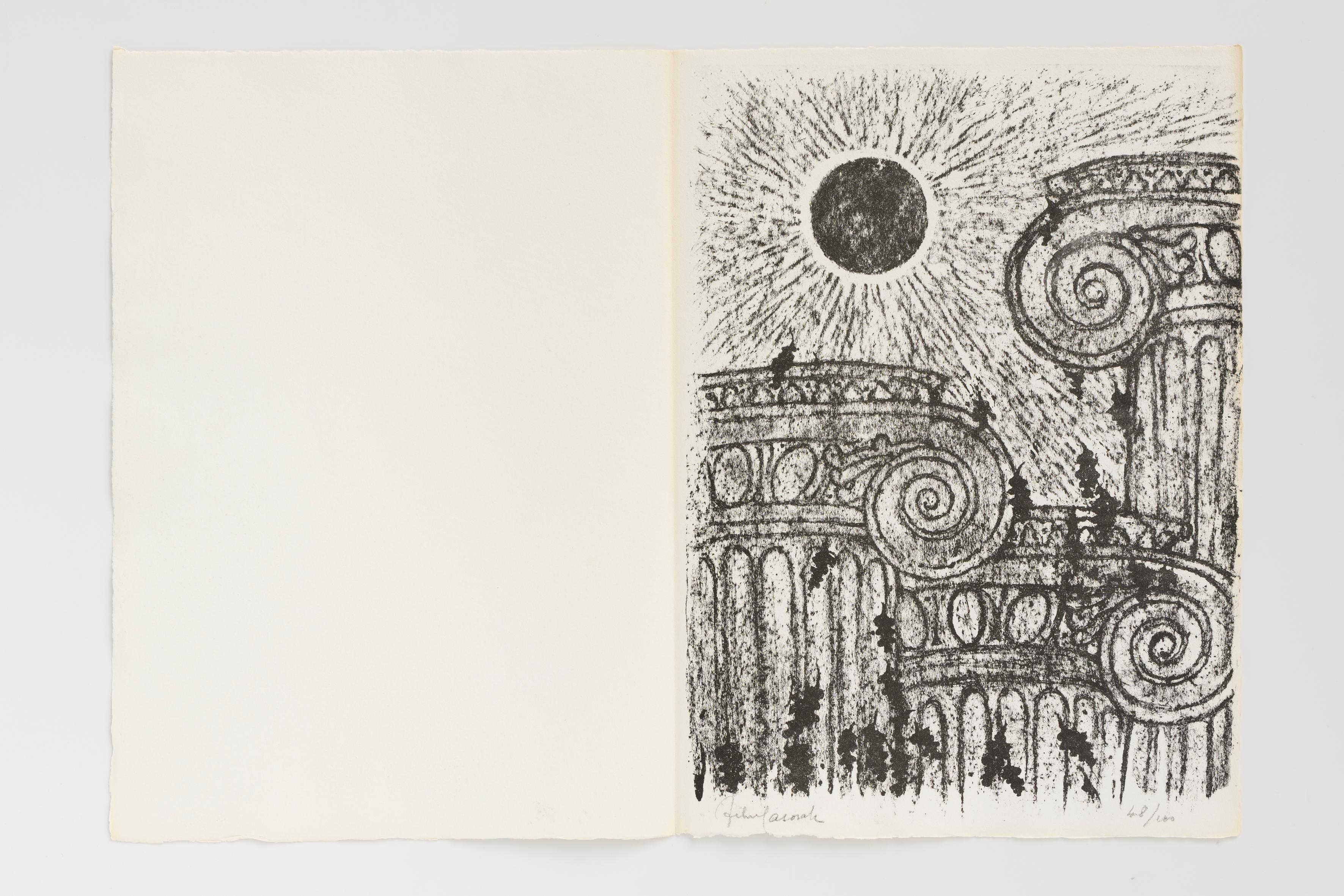 Cantique des Colonnes, Felice Casorati (post-war abstract Lithograph) For Sale 6