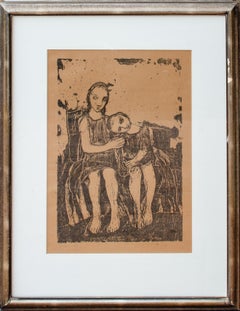 Felice Casorati "The Embrace" Signed Lithograph