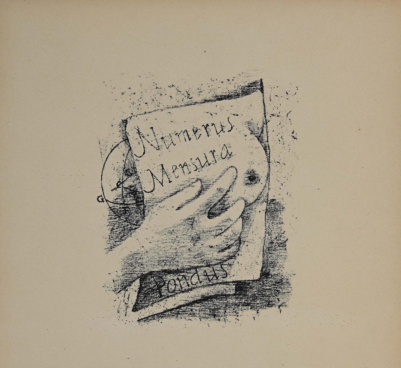 Numerus Mensura Pondus est une lithographie originale réalisée par l'artiste italien Felice Casorati (1883-1963) en 1946.

Non signé. Titre présent sur la même lithographie.

En très bonnes conditions.

Belle œuvre d'art représentant l'un des thèmes