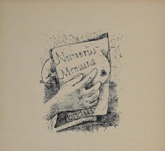 Vintage Numerus Mensura Pondus - Original Lithograph by Felice Casorati - 1946