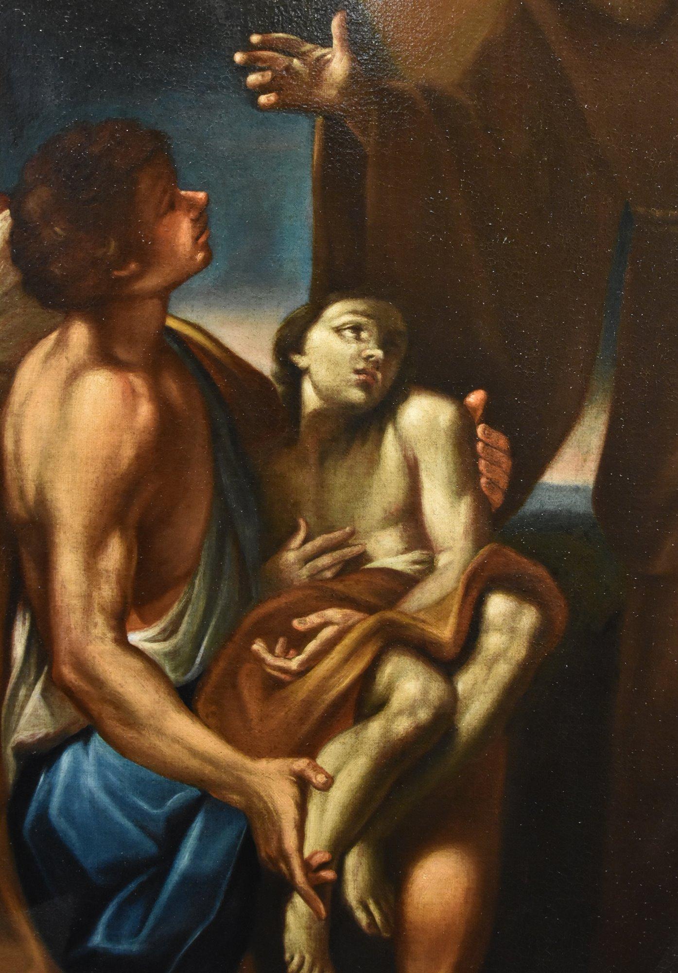 Miracle Saint François Cignani 17ème siècle Peinture Huile sur toile Vieux maître Italie en vente 5