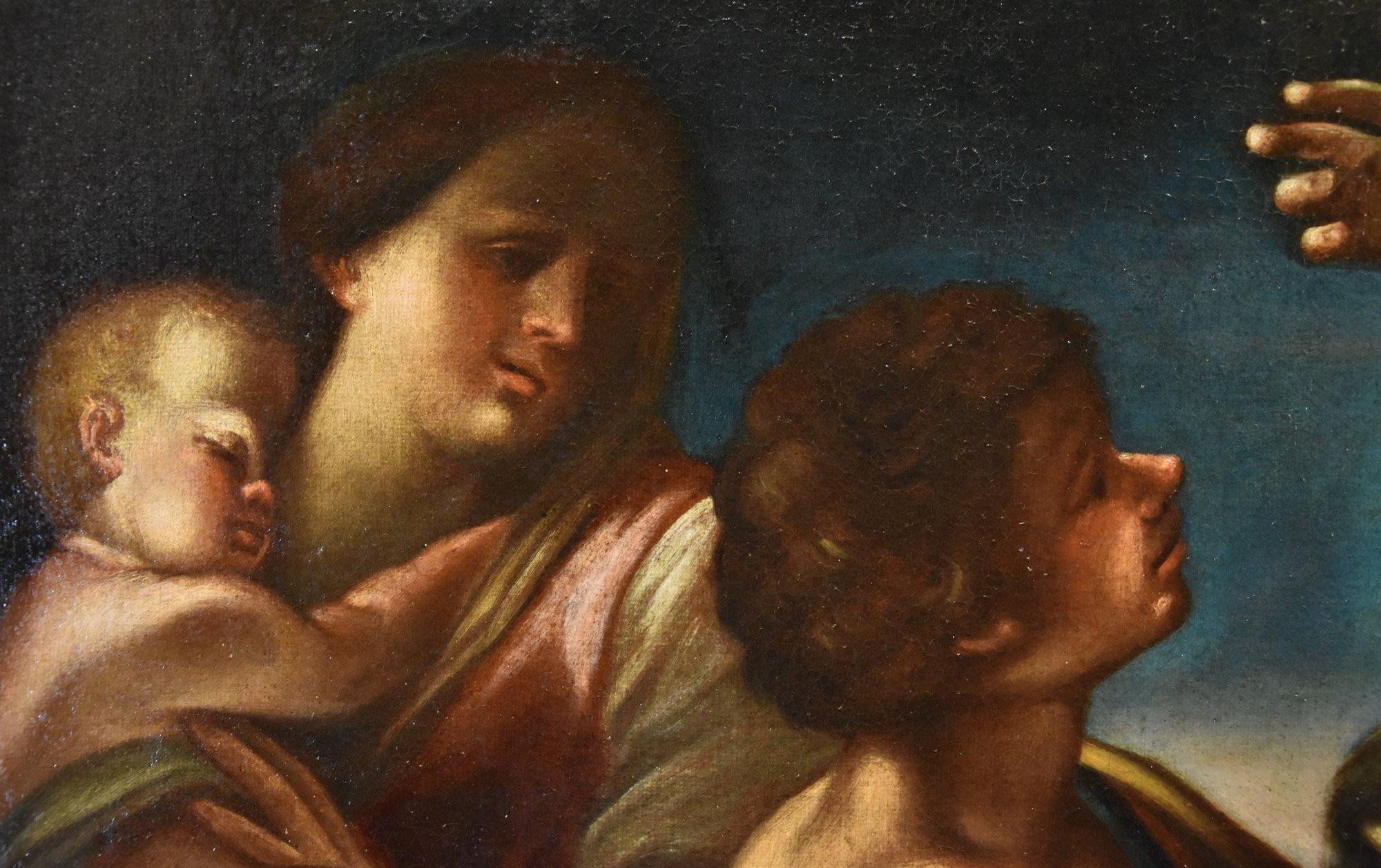 Miracle Saint François Cignani 17ème siècle Peinture Huile sur toile Vieux maître Italie - Noir Portrait Painting par Felice Cignani (Bologna 1658 - Forlì 1724)
