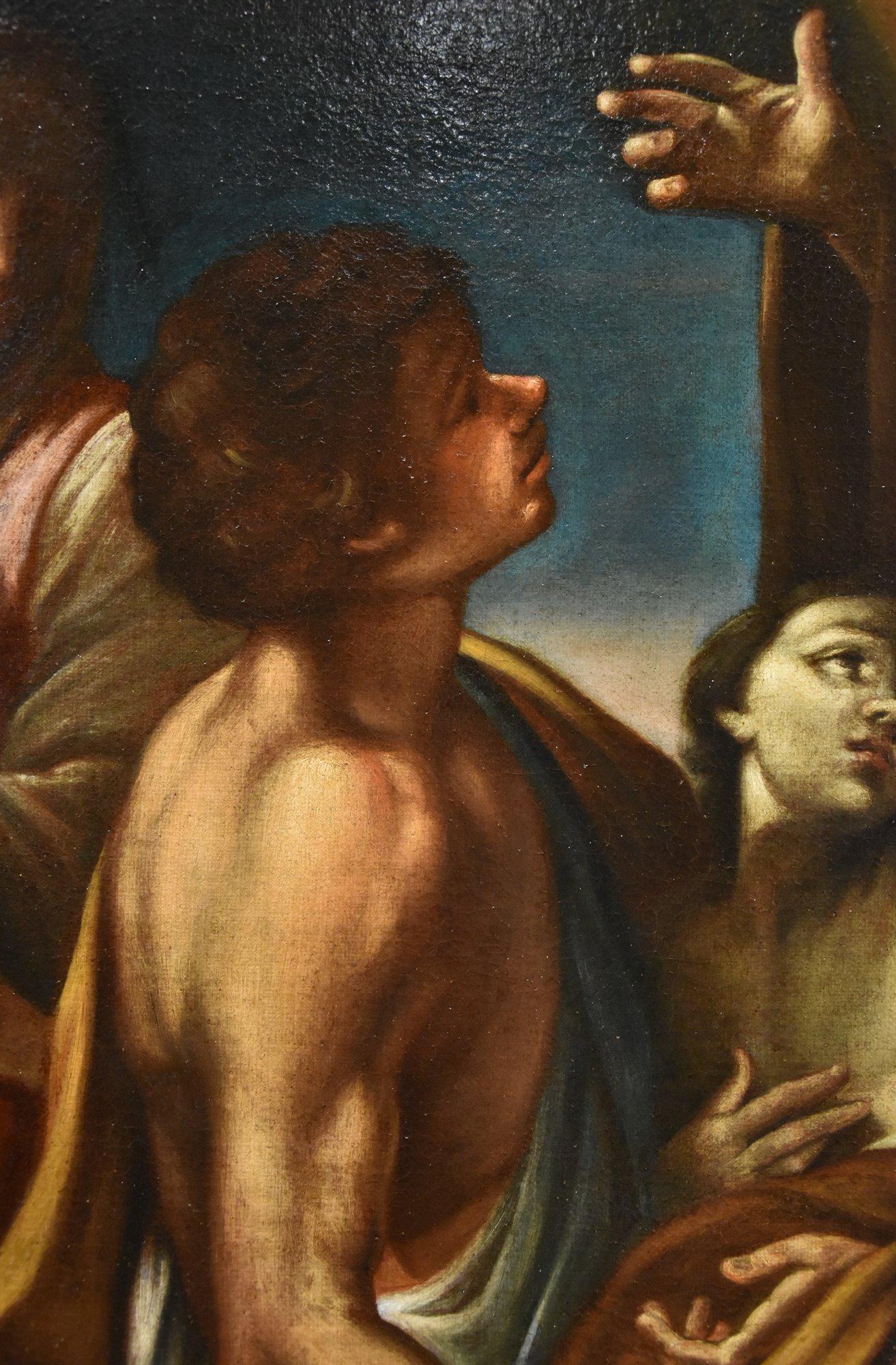 Miracle Saint François Cignani 17ème siècle Peinture Huile sur toile Vieux maître Italie en vente 1