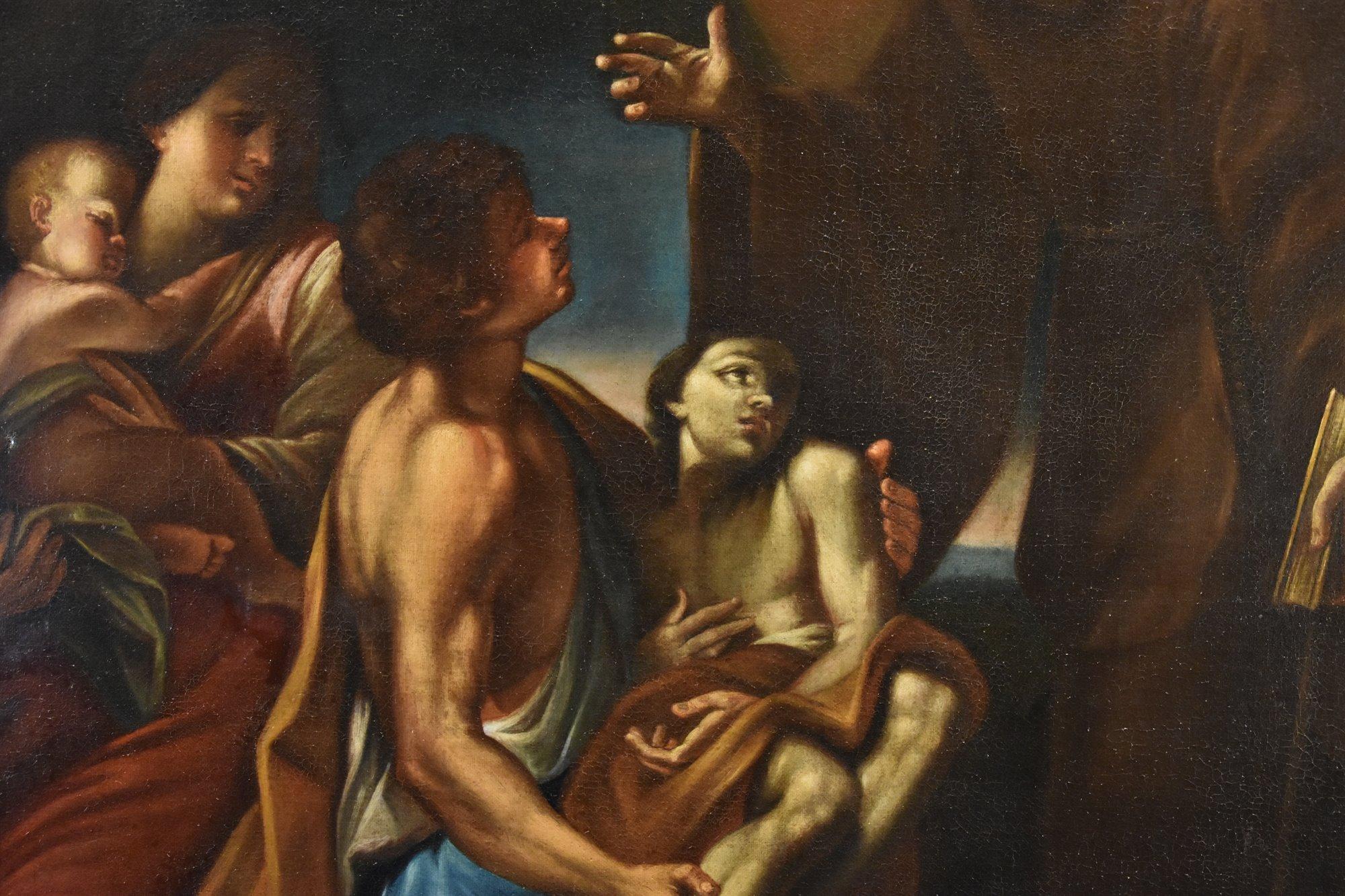 Miracle Saint François Cignani 17ème siècle Peinture Huile sur toile Vieux maître Italie en vente 3
