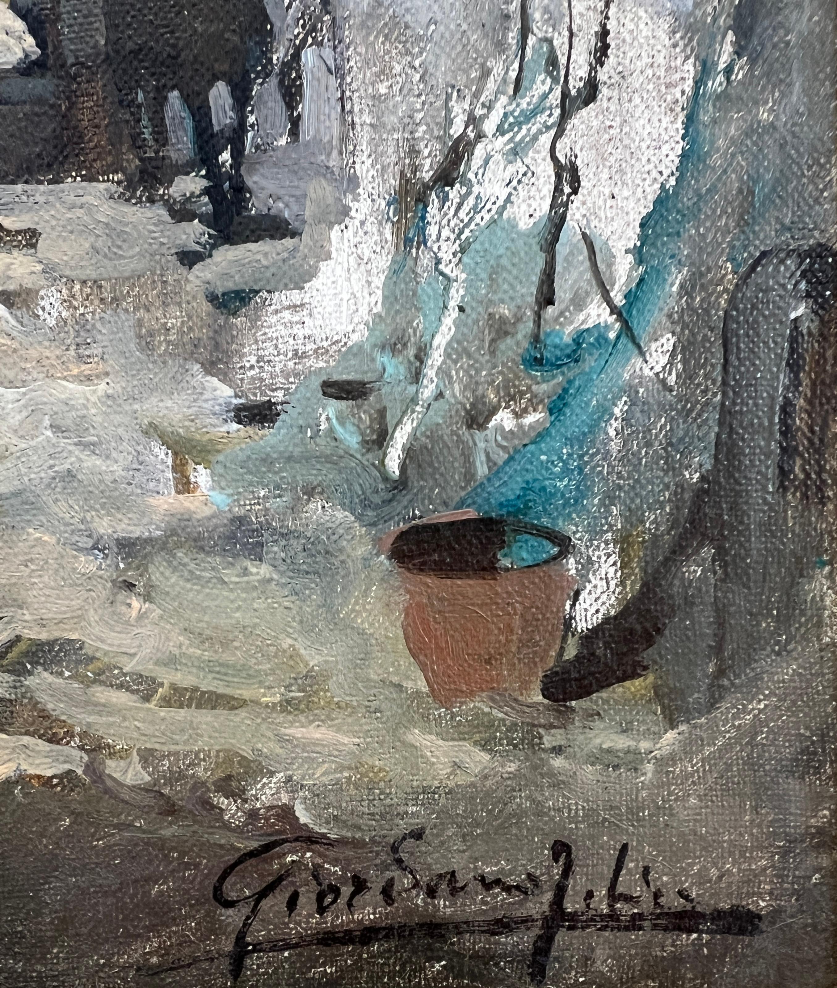 Casa Al Sole, Capri - Landscape Painting Grigio di Felice Giordano