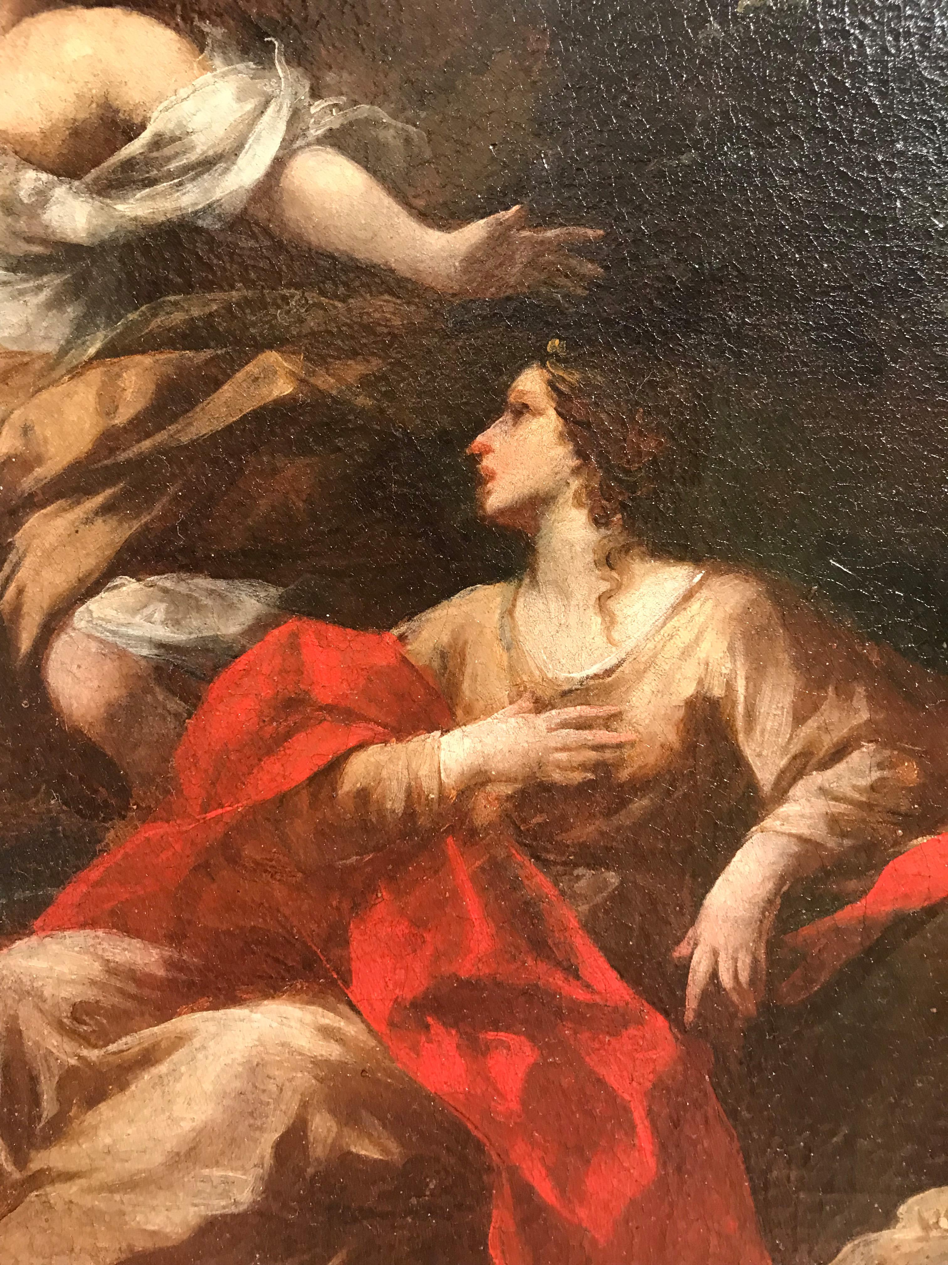 17th Century by Felice Torelli Hagar and the Angel Oil on Canvas im Angebot 3