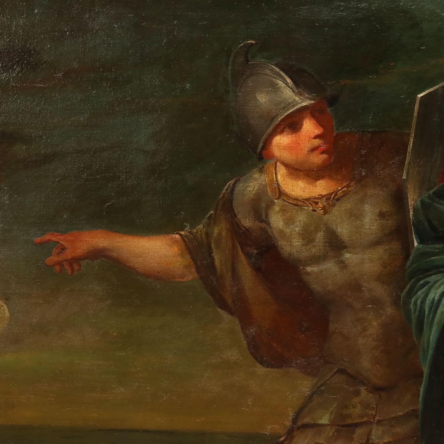 Peinture à l'huile sur toile. L'œuvre est accompagnée de l'expertise du Dr Massimo Pulini, professeur d'histoire de l'art à l'Académie des Beaux-Arts de Bologne, écrivain, peintre et auteur de la découverte d'un tableau du Caravage en 2021. Le