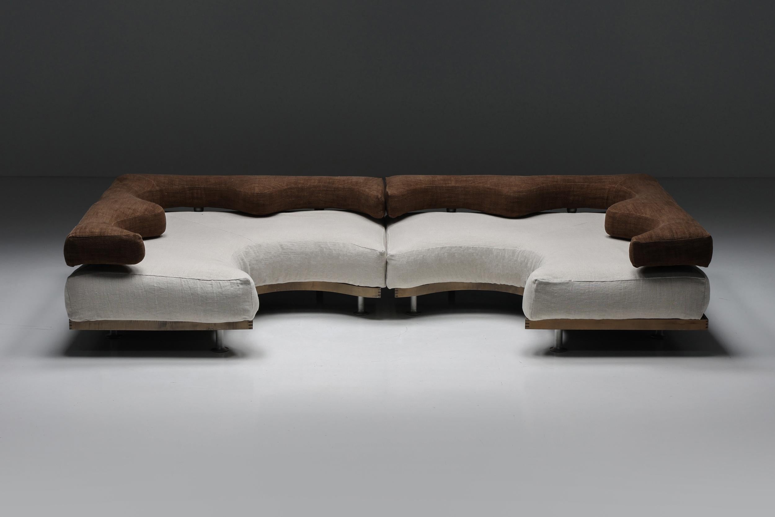 Late 20th Century Felicerossi Italian Post-Modern Sectional Sofa, 1970s For Sale