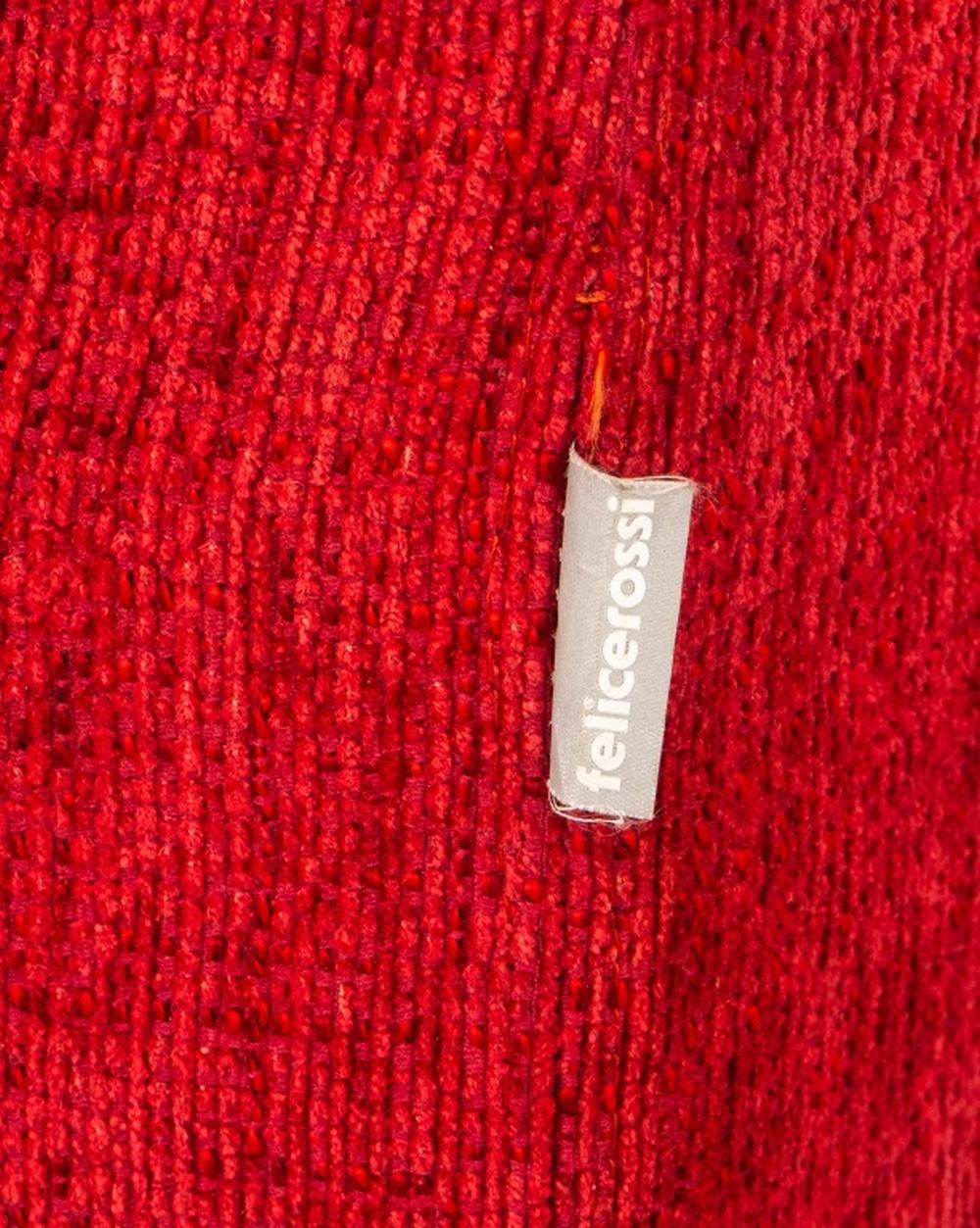 20ième siècle Felicerossi chaises club pivotantes en chenille rouge, paire en vente