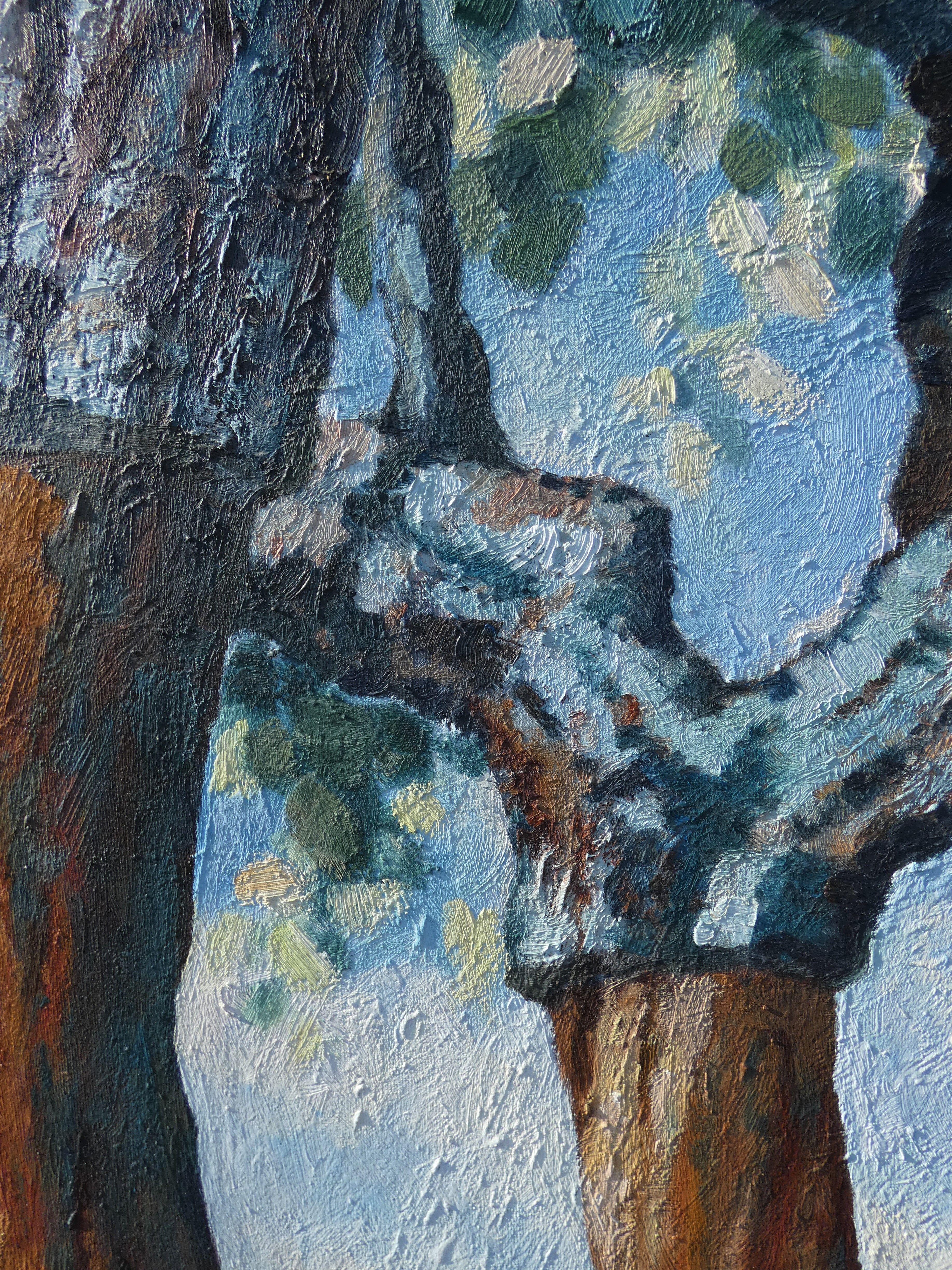 Korkbaum, Gemälde, Öl auf Leinwand (Impressionismus), Painting, von Felicia Trales