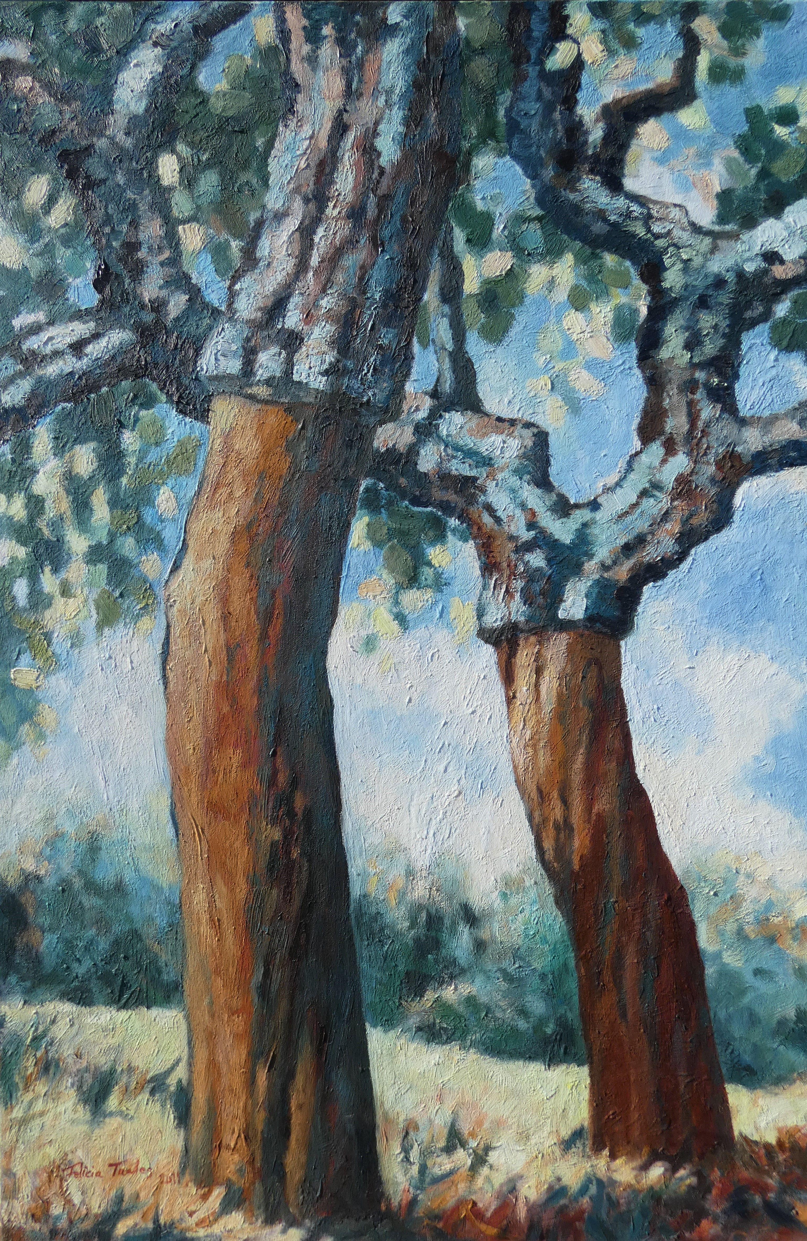 Korkbaum, Gemälde, Öl auf Leinwand