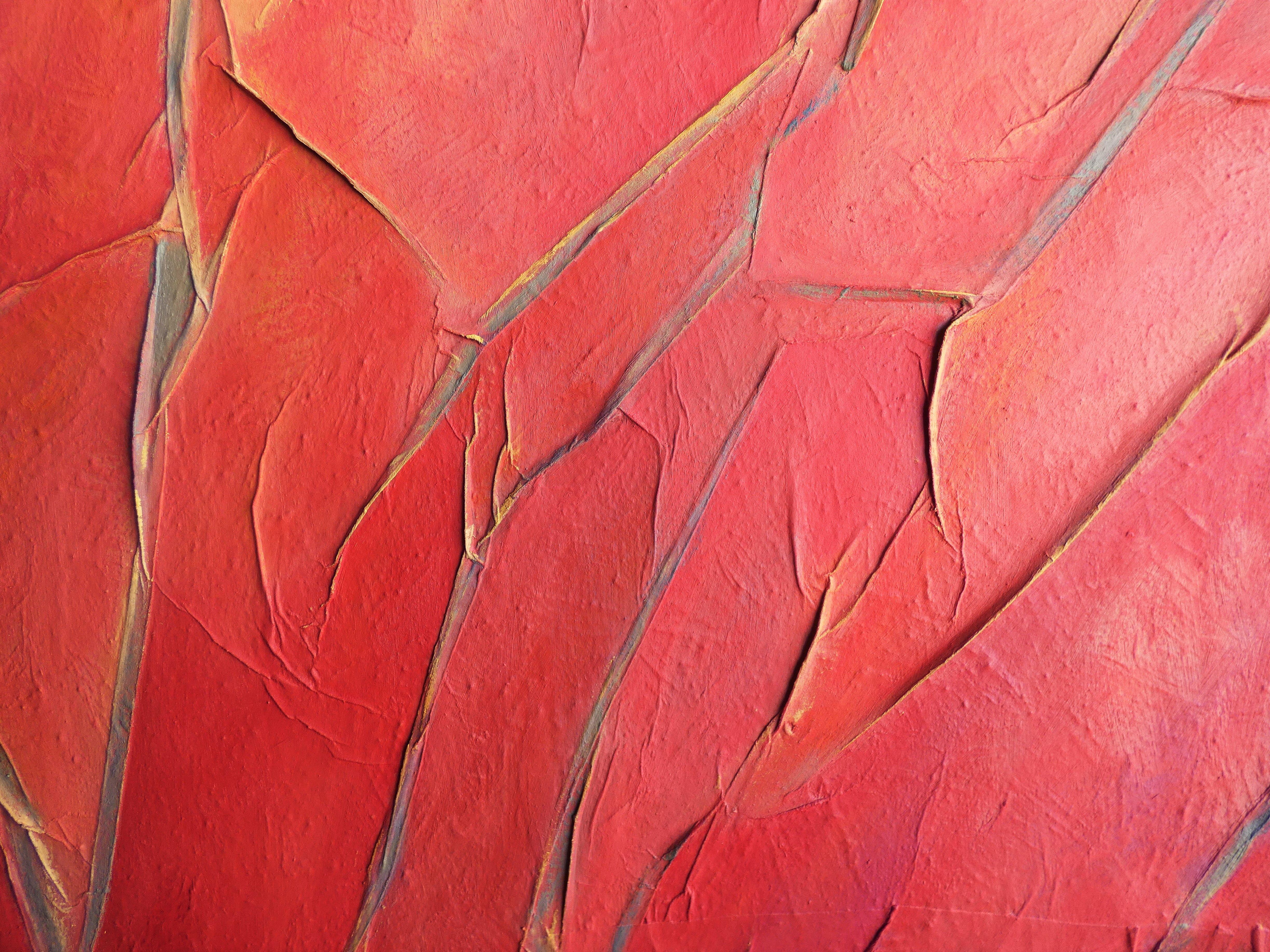 Elevation, Painting, Oil on Canvas - Red Abstract Painting by Felicia Trales