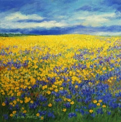 Flowery Field II, Gemälde, Öl auf Leinwand
