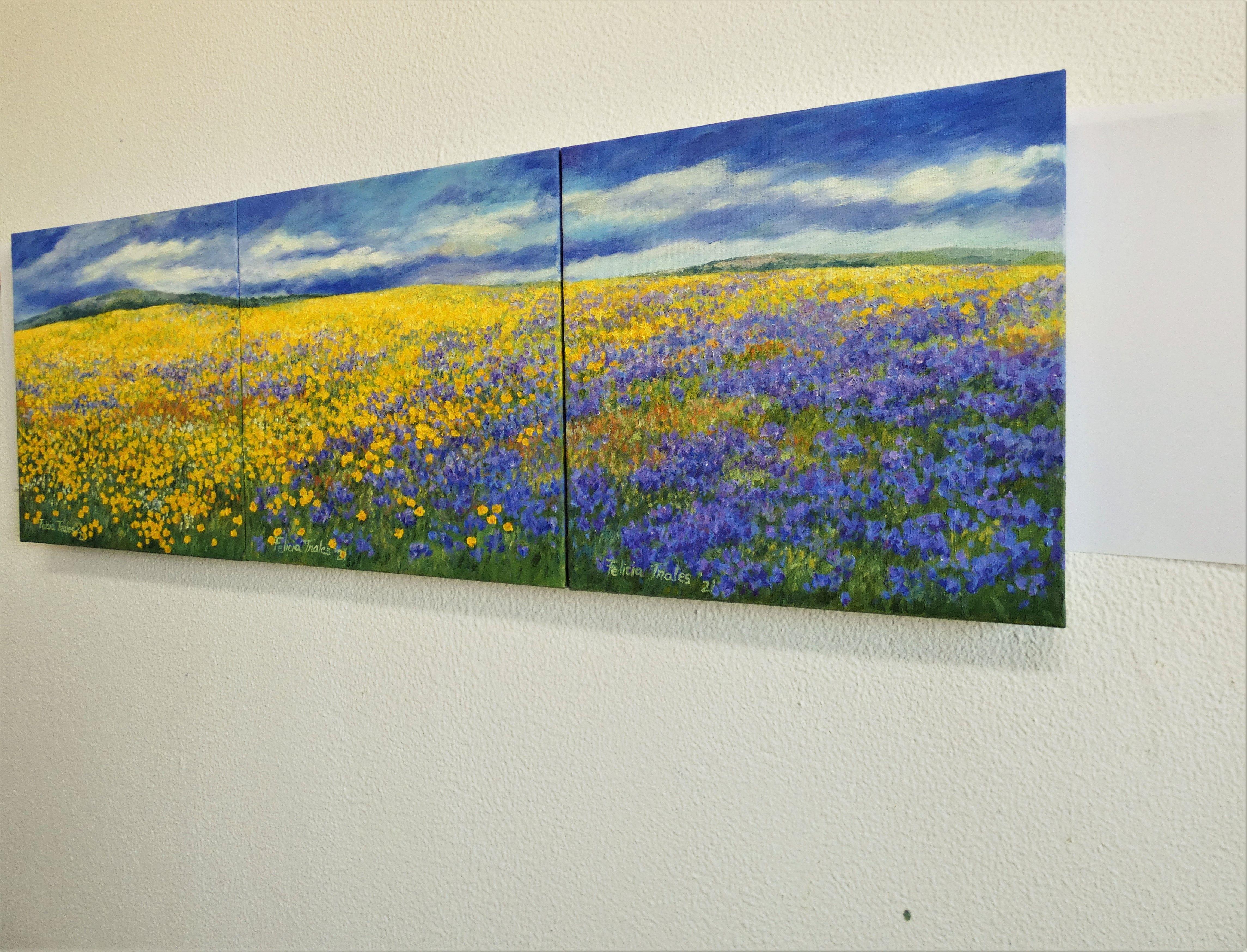 Flowery Field III, Painting, Oil on Canvas For Sale 1