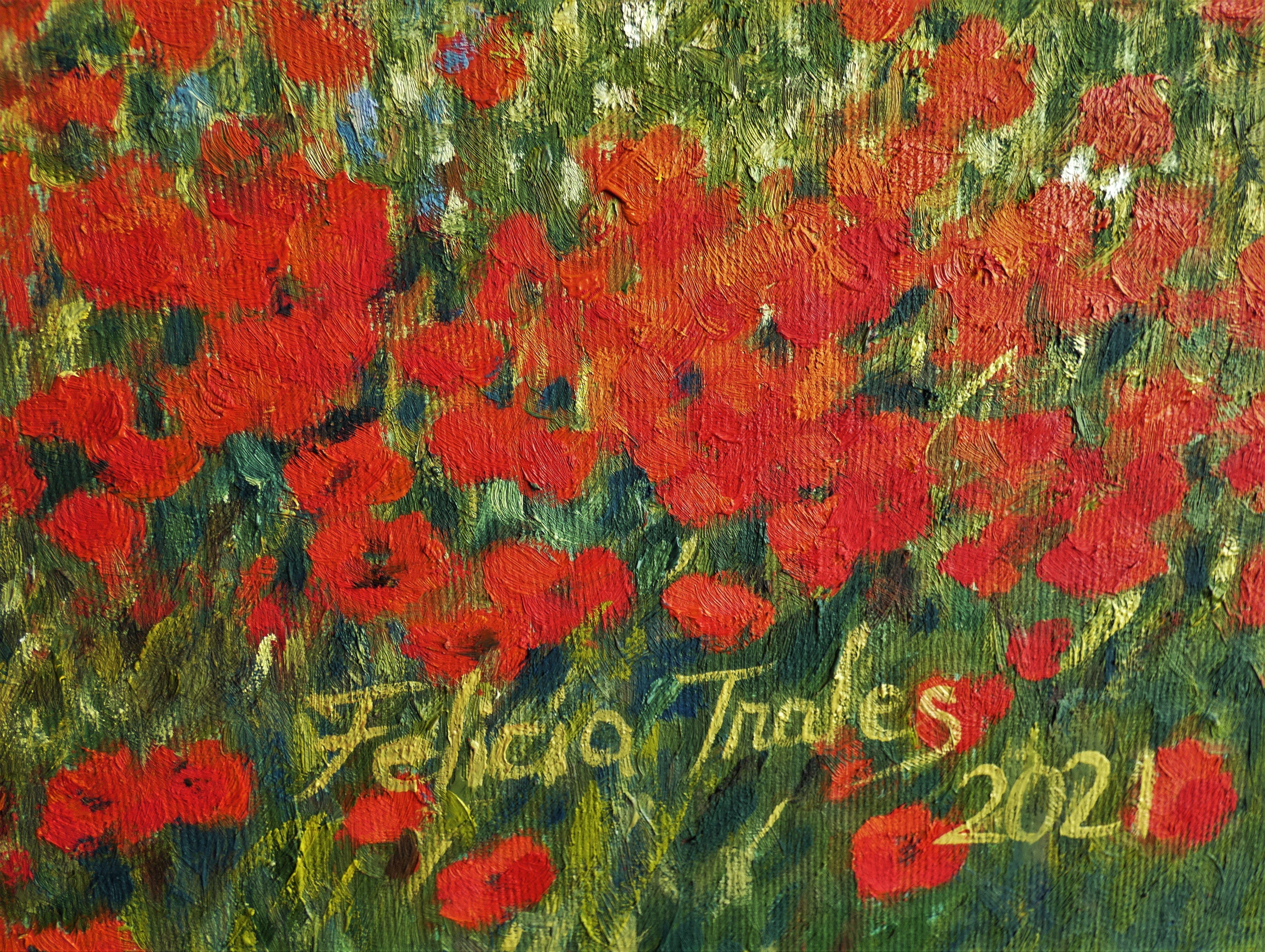 In the Afternoon calm, Gemälde, Öl auf Leinwand (Impressionismus), Painting, von Felicia Trales