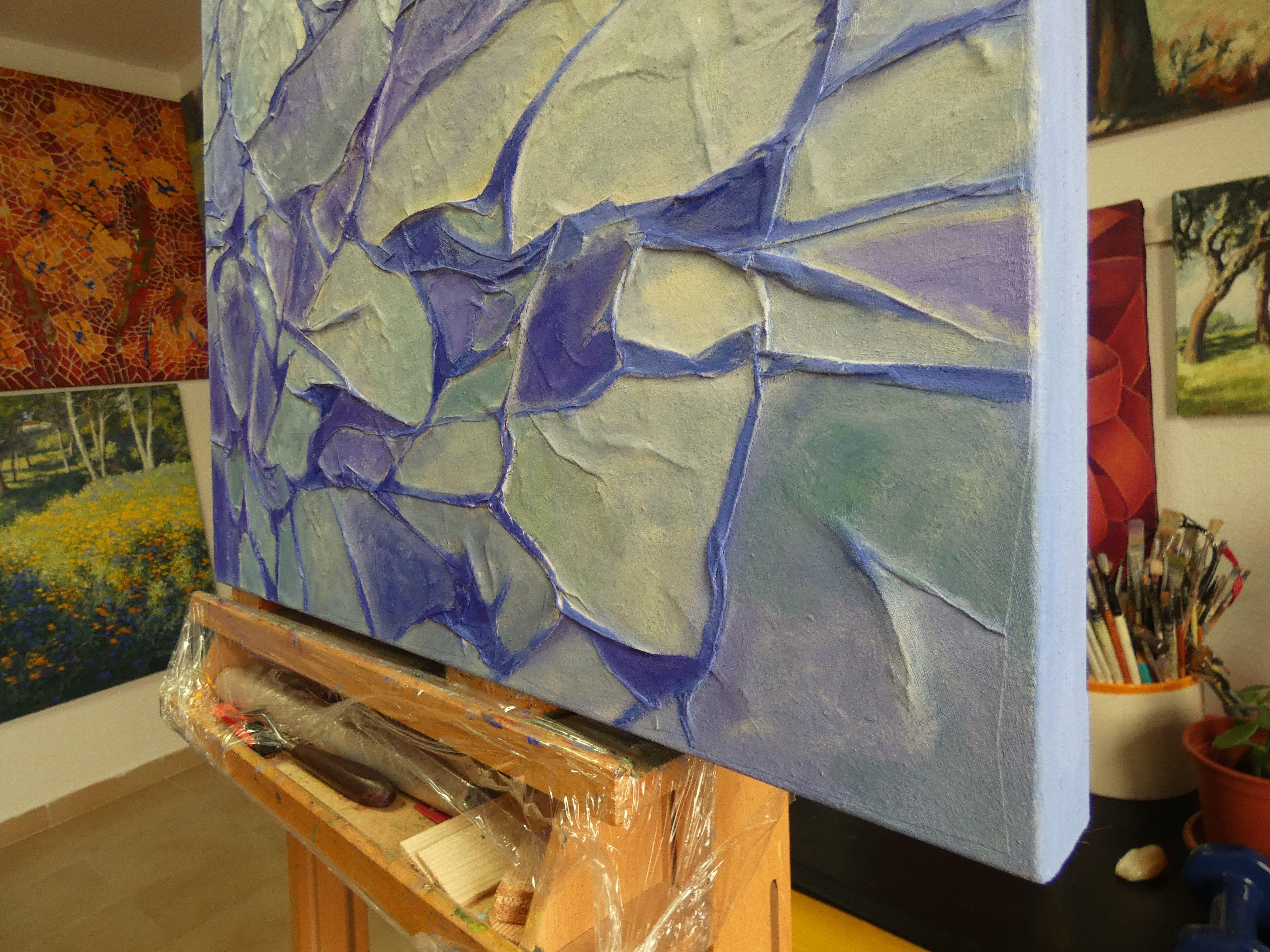 Ispirazione, Pittura, Olio su tela - Abstract Painting Grigio di Felicia Trales