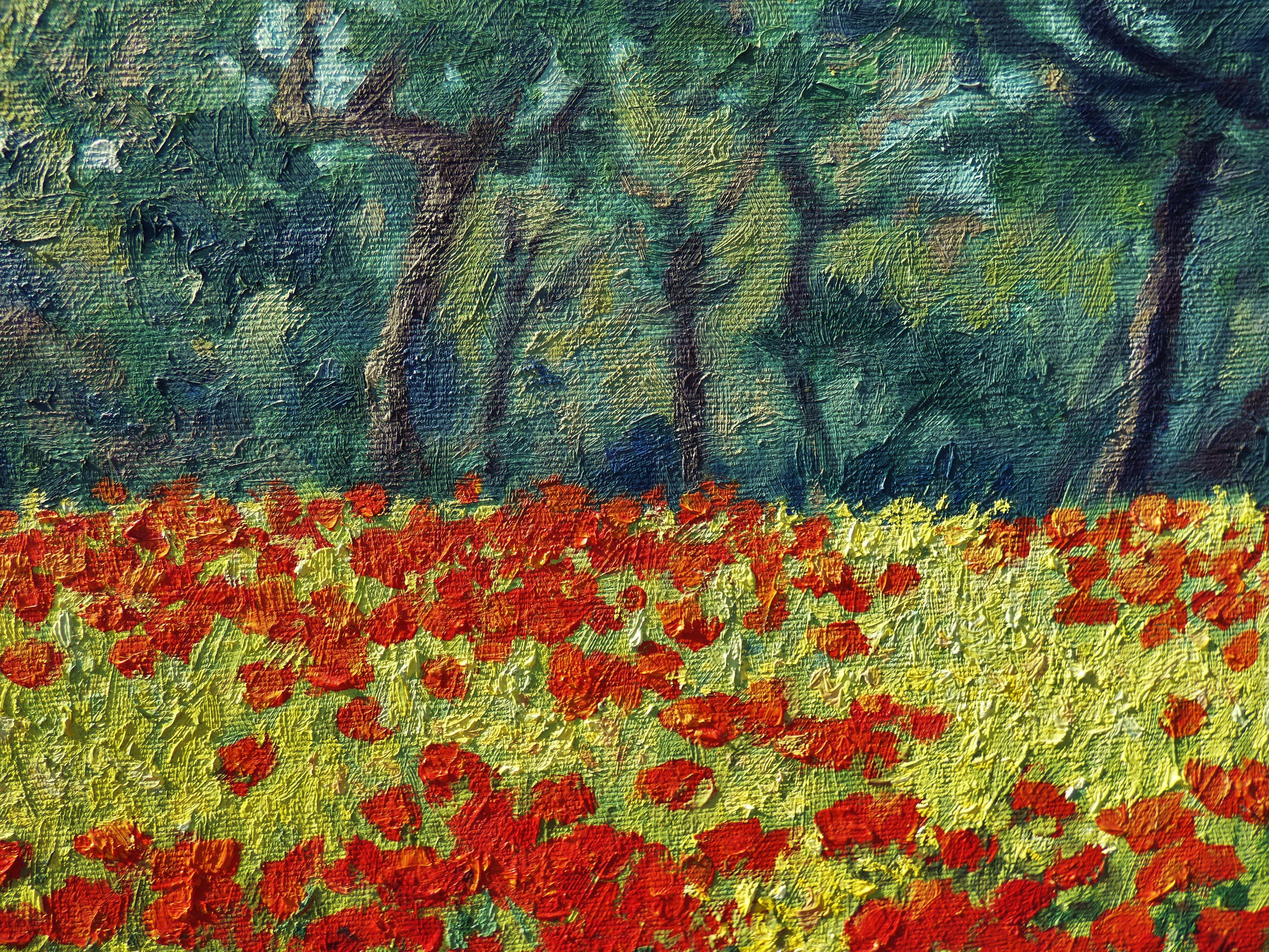 My painting is about spring, spring is about flowers, strong colors and joy. It's like traveling in a dream and waking up suspended in the light :: Painting :: Impressionist :: This piece comes with an official certificate of authenticity signed by