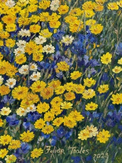 Fleurs de printemps, peinture, huile sur toile