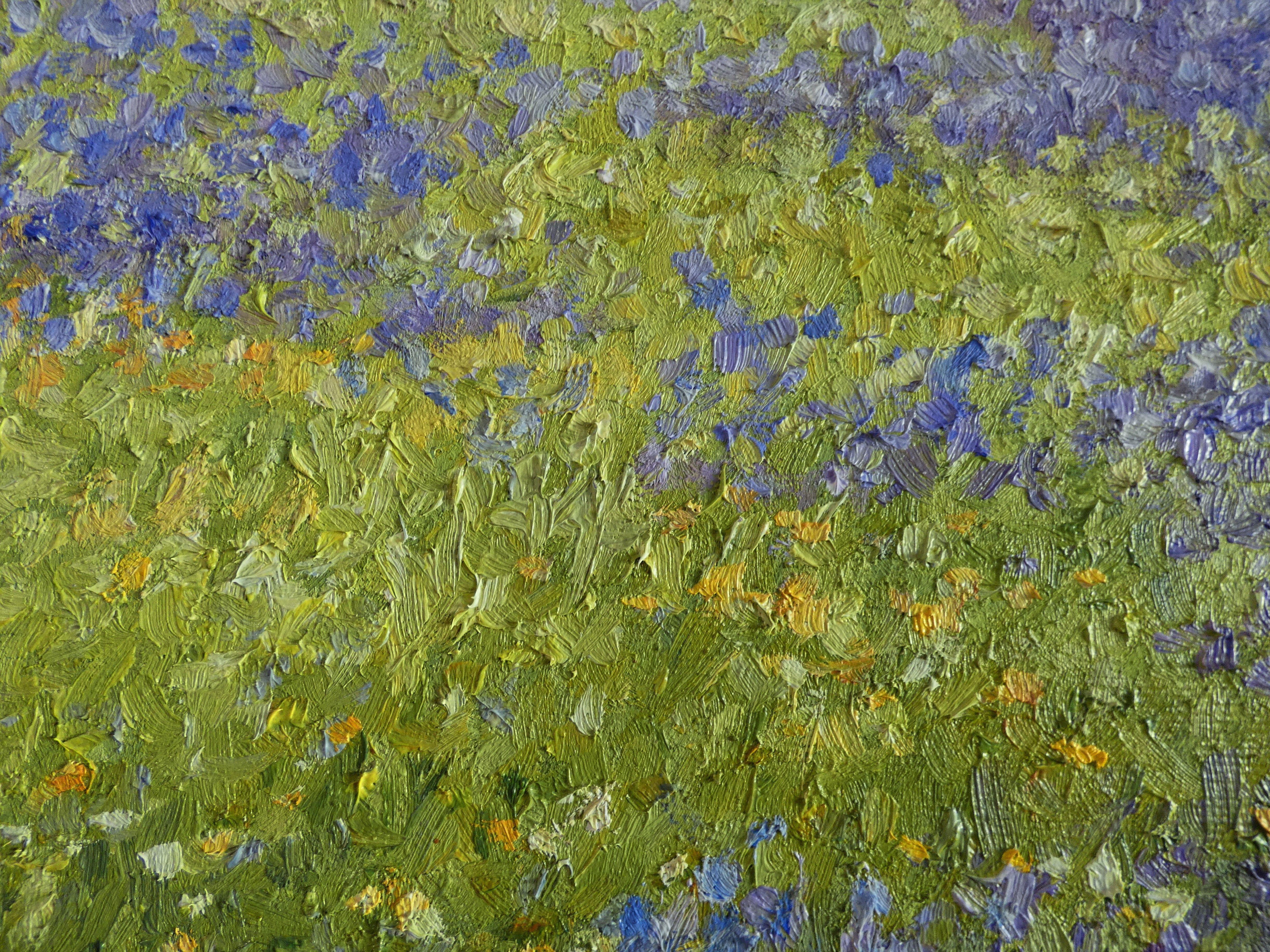 Primavera Violeta, Pintura, Óleo sobre lienzo - Painting de Felicia Trales