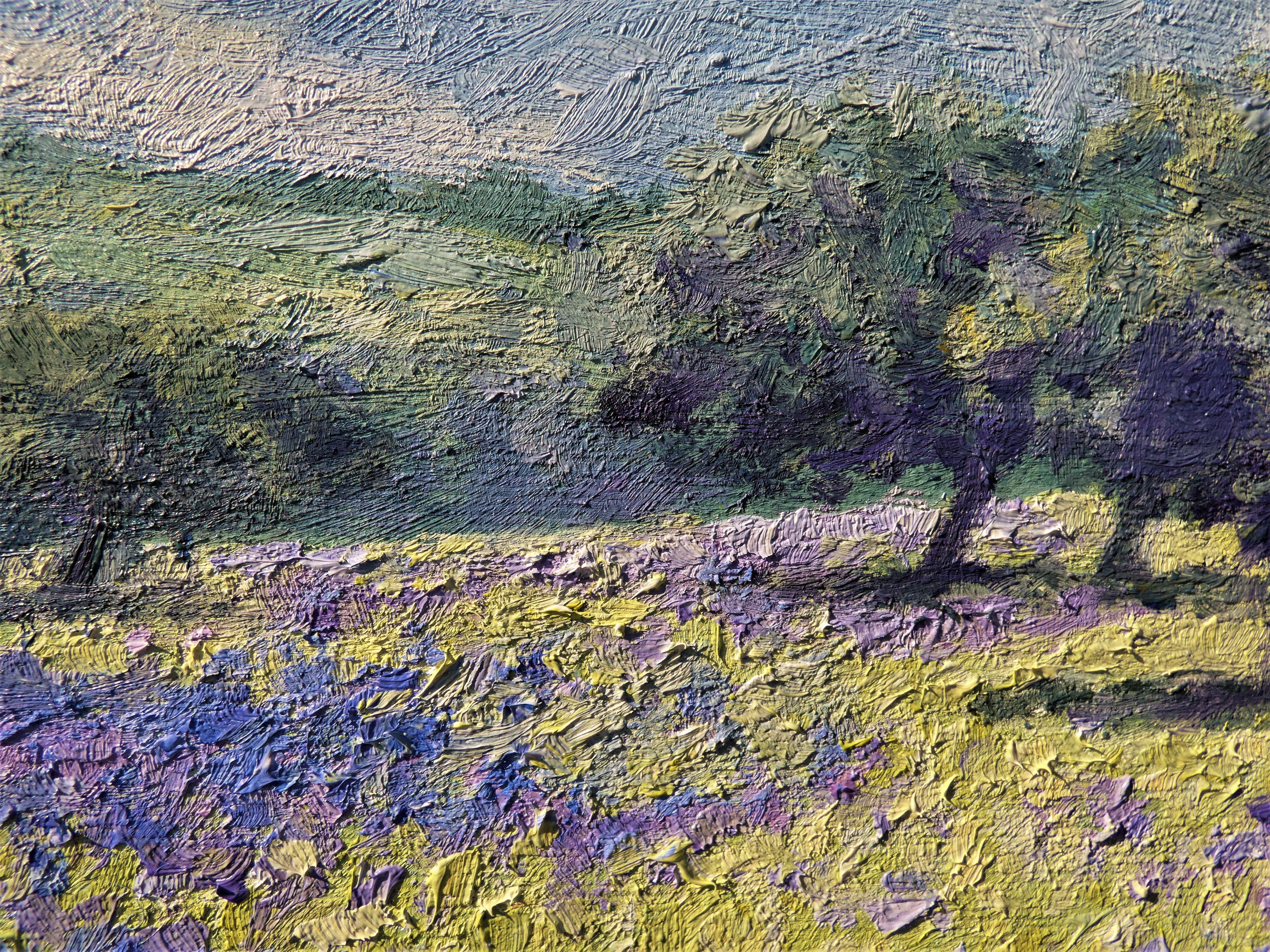 Violet Spring, Painting, Oil on Canvas For Sale 2