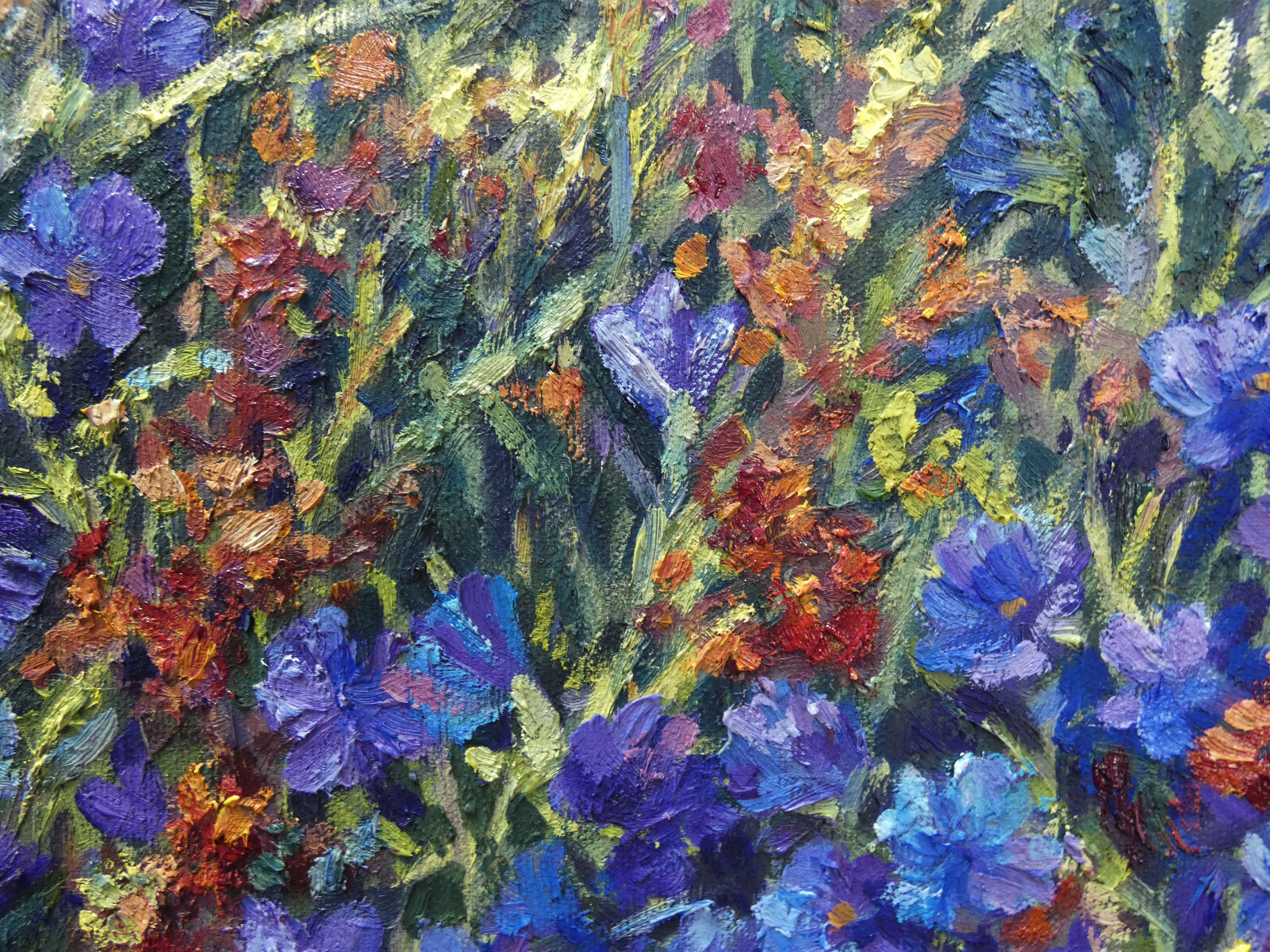 Wild Flowers, Painting, Oil on Canvas For Sale 1