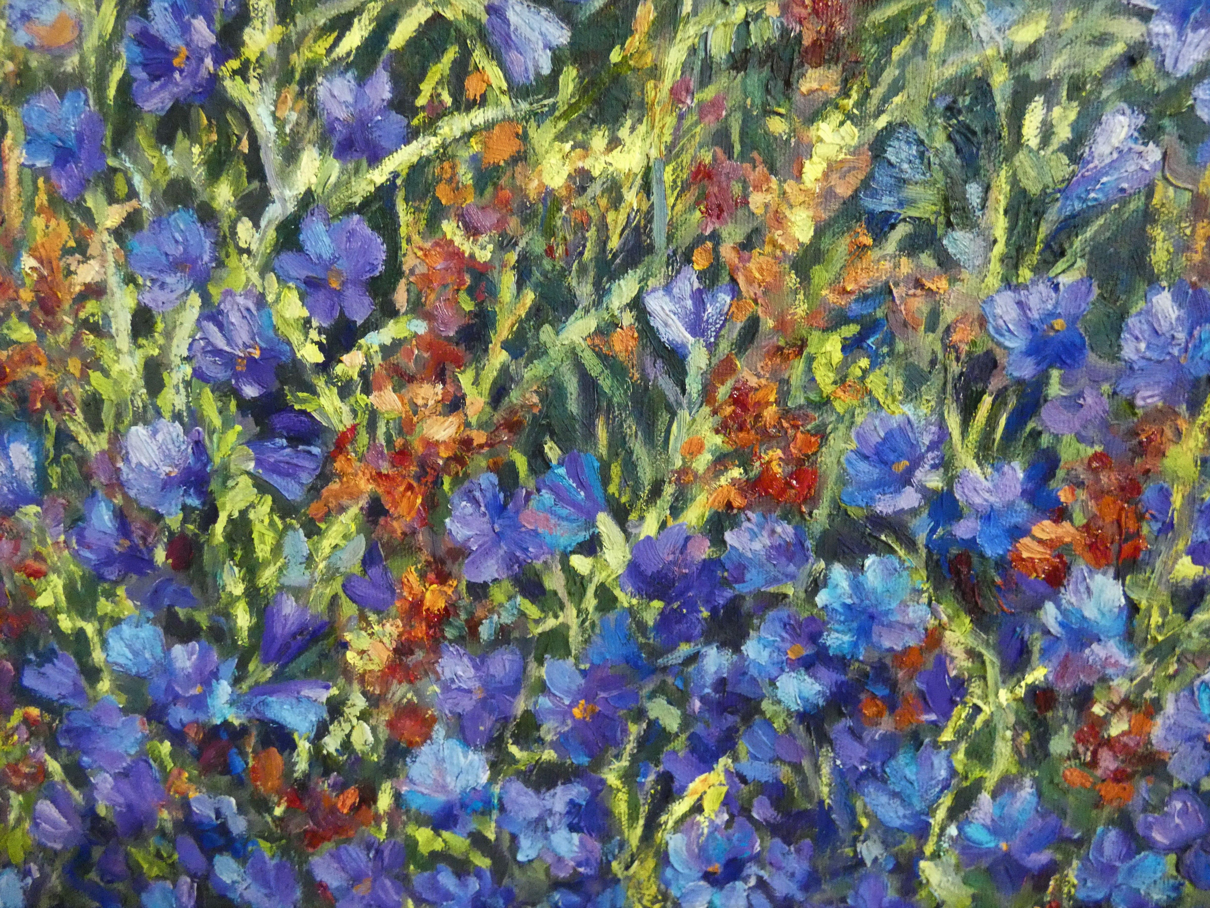 Wild Flowers, Painting, Oil on Canvas For Sale 2