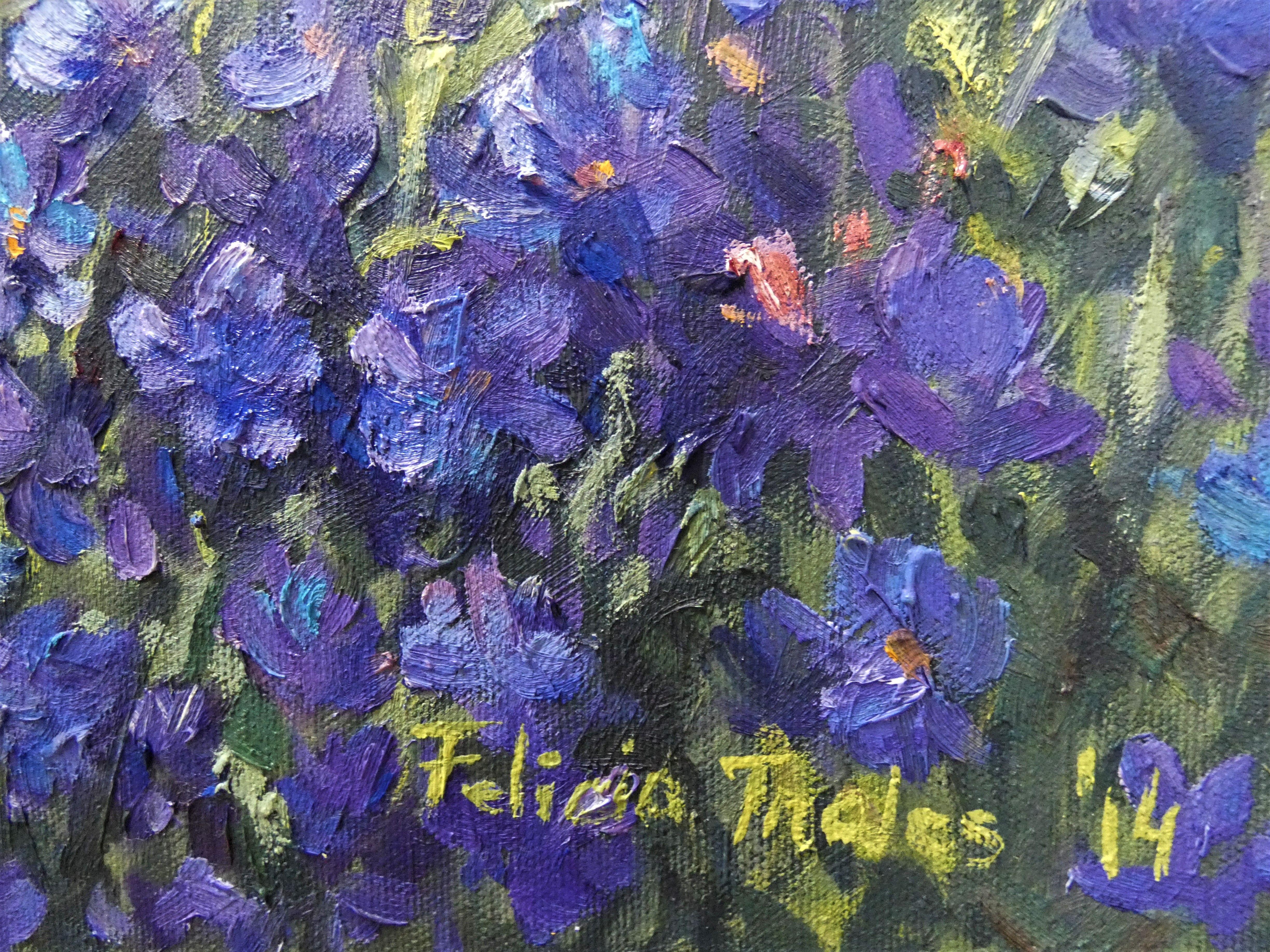 Wild Flowers, Painting, Oil on Canvas For Sale 3