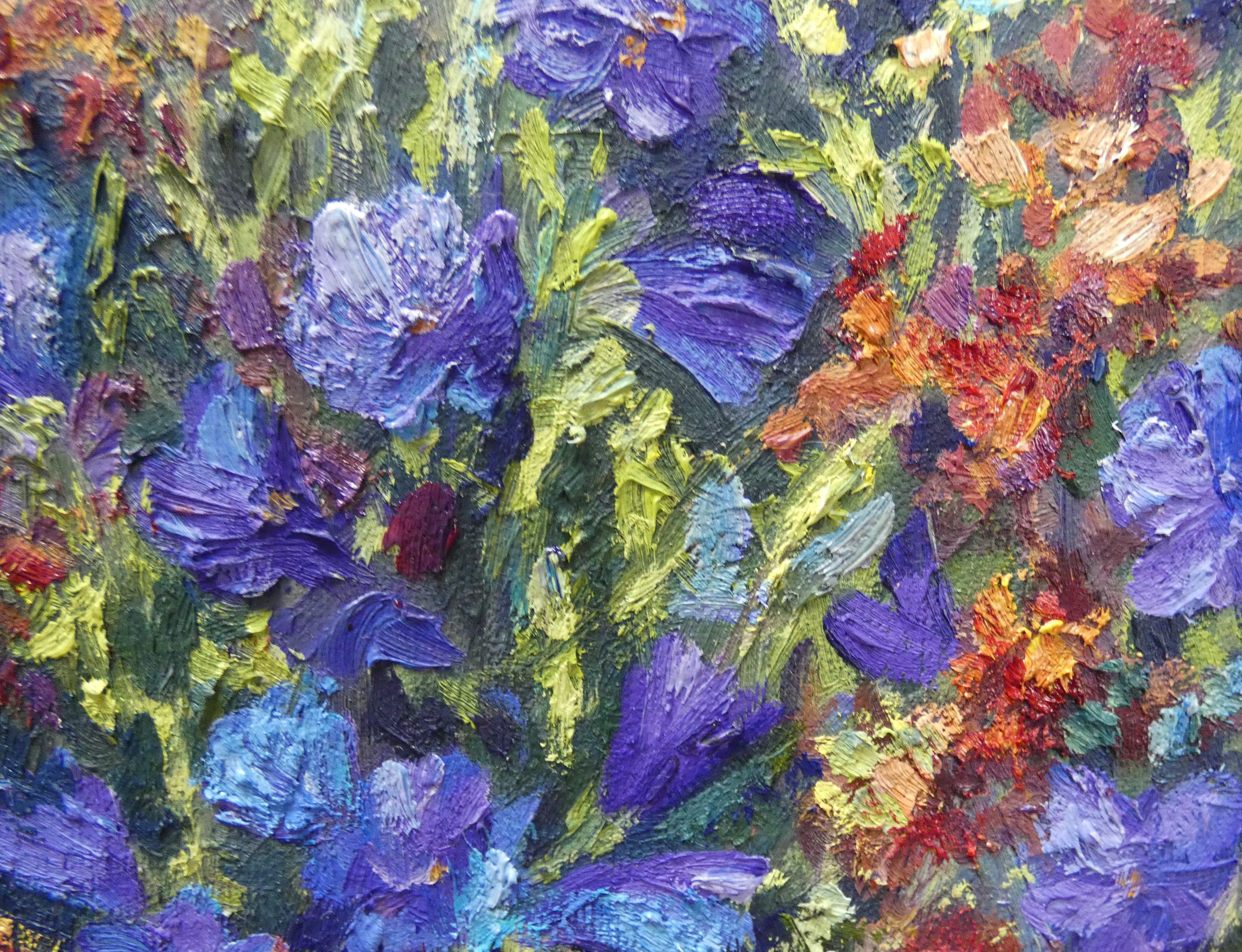 Wild Flowers, Painting, Oil on Canvas For Sale 4
