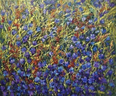 Fleurs sauvages, peinture sur toile