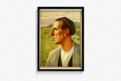 Original color print made around 1900 by Myrbach - Portrait of a basque man